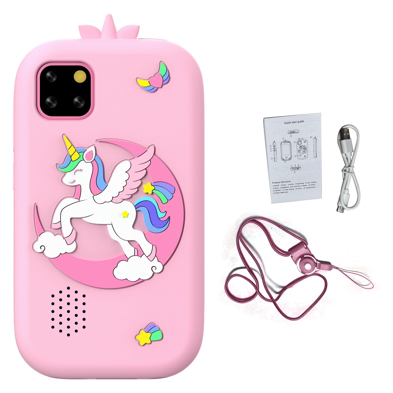 Sxhlseller Smartphone Touchscreen per Bambini da 2,8 Pollici |Giocattolo Educativo per Fotocamera con Lettore MP3 da 32 GB per Ragazze e Ragazzi Rosa (PINK)
