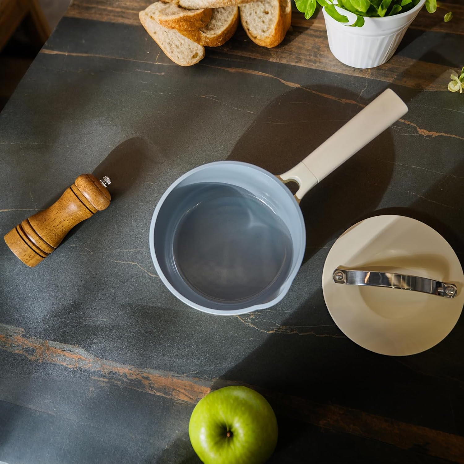 1.6 Quart Sauce Pan with Lid, Non Stick Saucepan Pot, Induction Cookware, Kitchen Appliances for Cooking with Pour Spout and Handle for Stove, Induction, Gas, Non Toxic, PFOA Free - Image 6