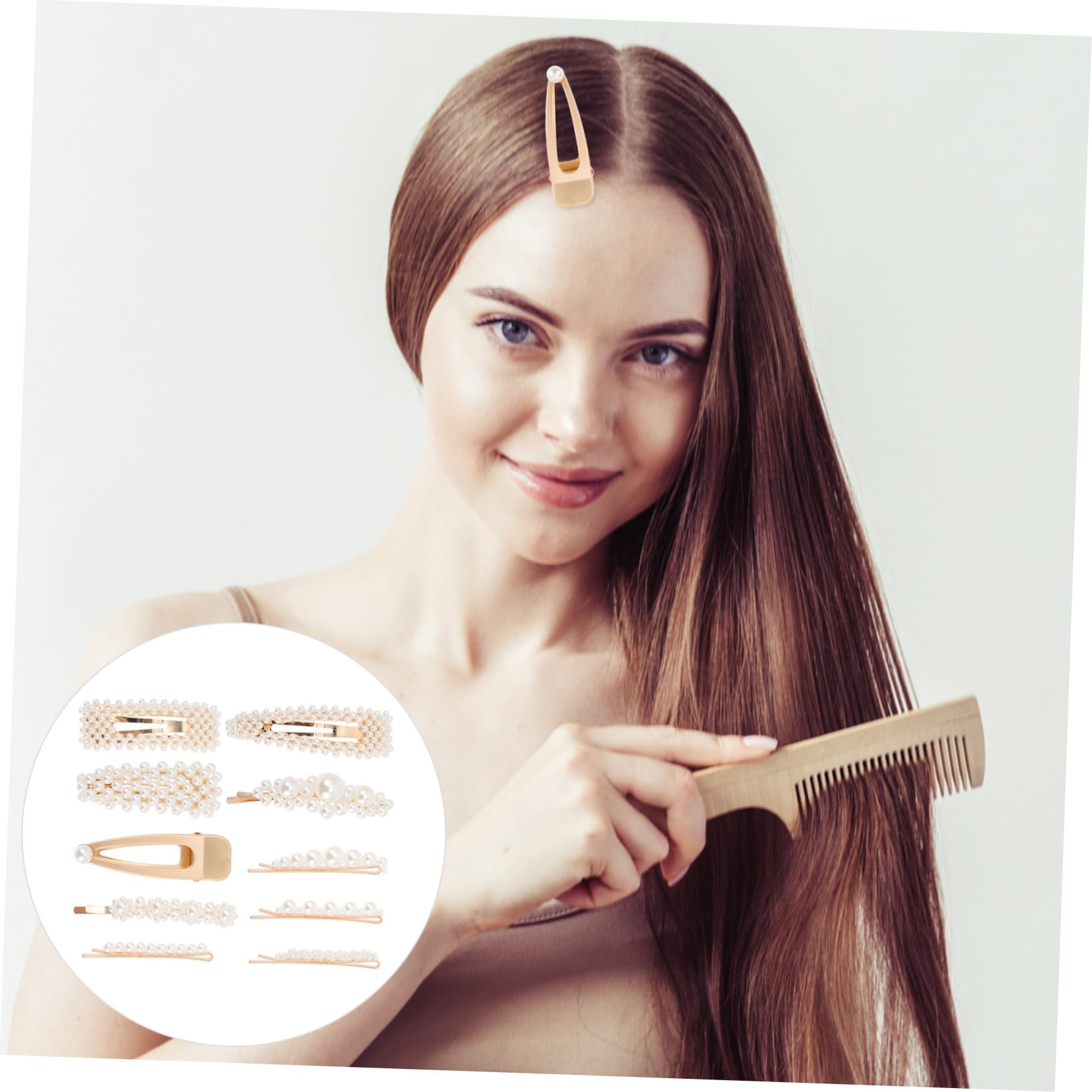 minkissy 30pcs Perle Haarspange Set Diademe für Mädchen Perle Haarschmuck Acryl Haarspange Perle Haarspange Haarschmuck für Mädchen Damen Anzüge Miss Hochzeit Legierung Weiß Klaue Clip