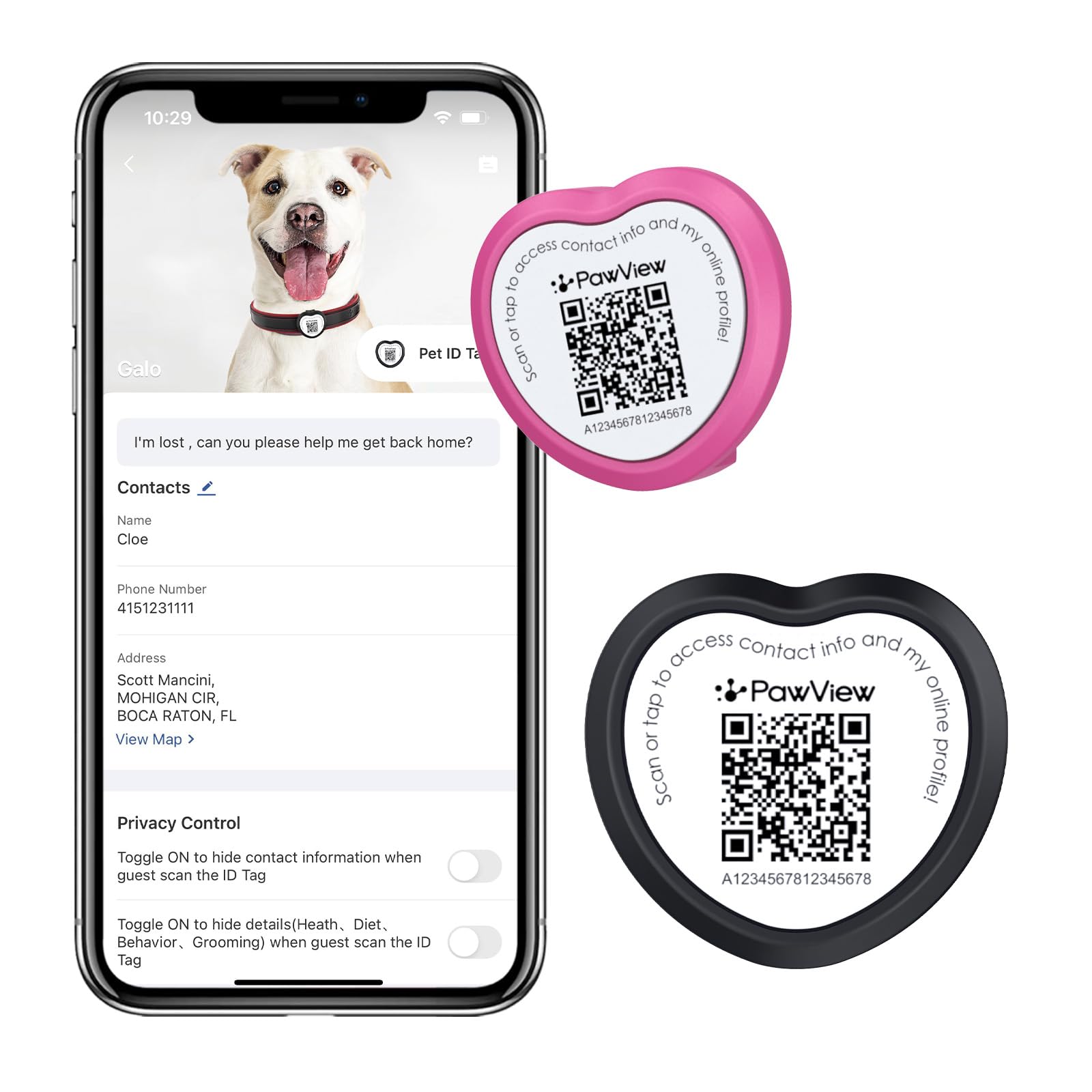 2-Packs QR Code Dog ID Tag UK with NFC, No Subscription, No GPS