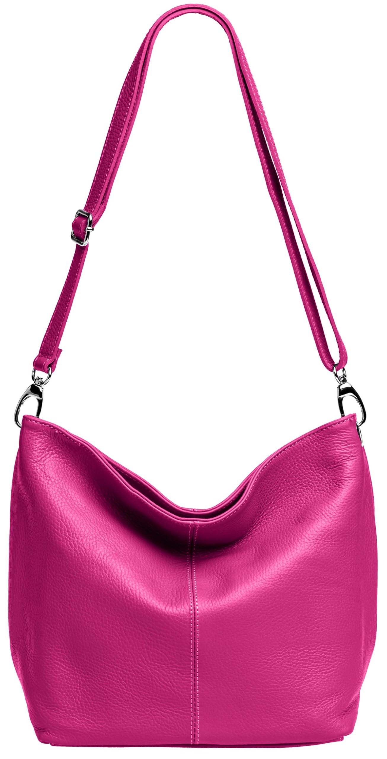 Caspar Klassisch Elegante Leder Handtasche Damen Tasche mit verstellbarem Schultergurt - PREMIUM LINE - Modell No.803 - Made in Italy