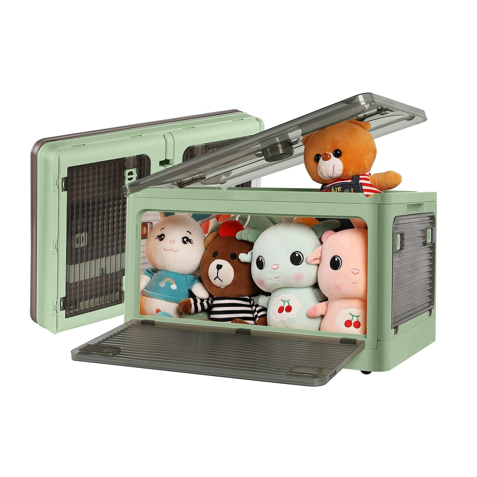 EXCEFORE Foldable Storage Box, Extra large Dual Opening Storage Organizer, with Durable Lids and Secure Latching Buckles for Clothes, Snacks, Toys & Books