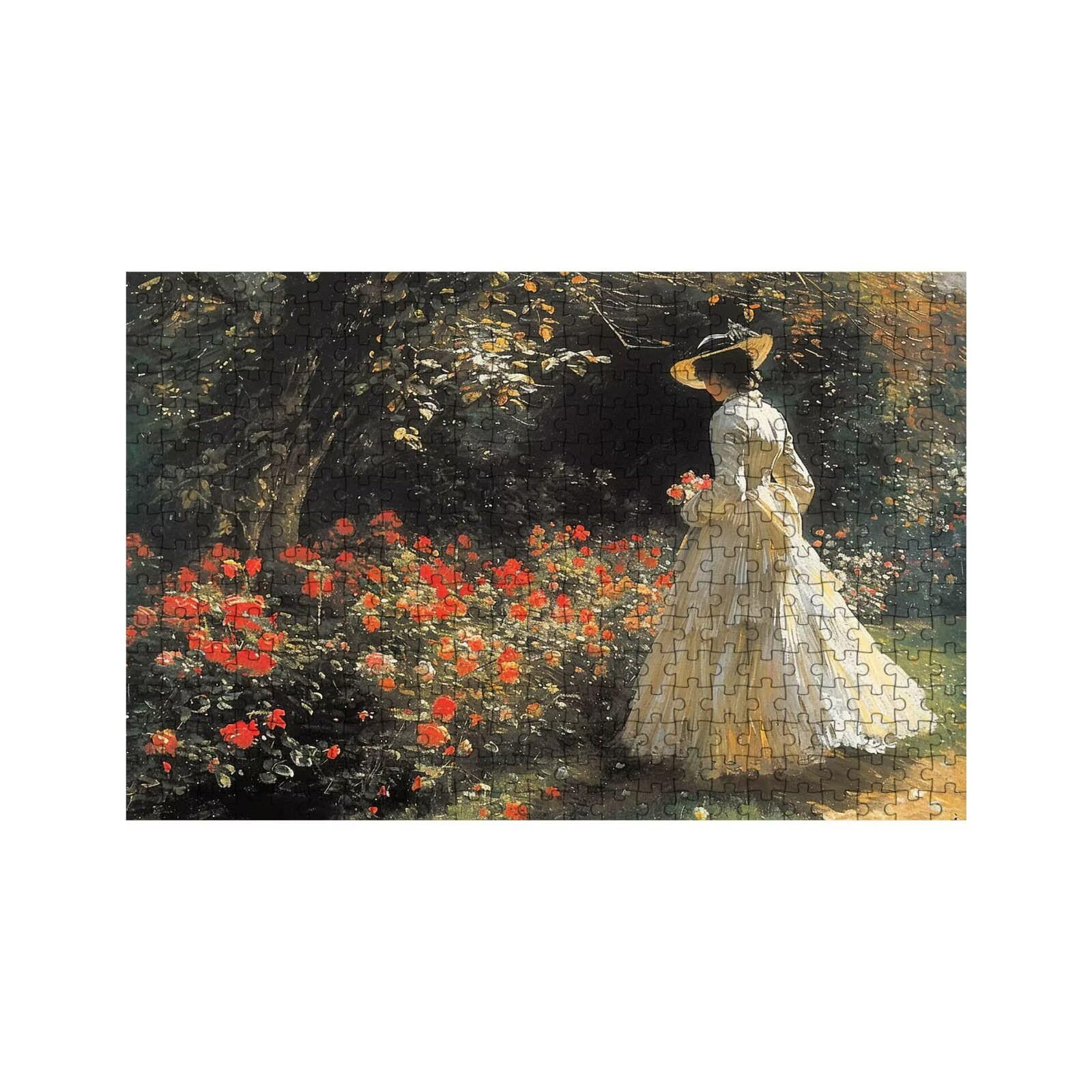 Puzzle 2000 sztuk kobieta puzzle 2000 sztuk dorosłych kwiat edukacyjny drewniane puzzle dla całej rodziny układanki redukujące stres i wiosnę obrazy dekoracja 70 x 100 cm LZPT-02376