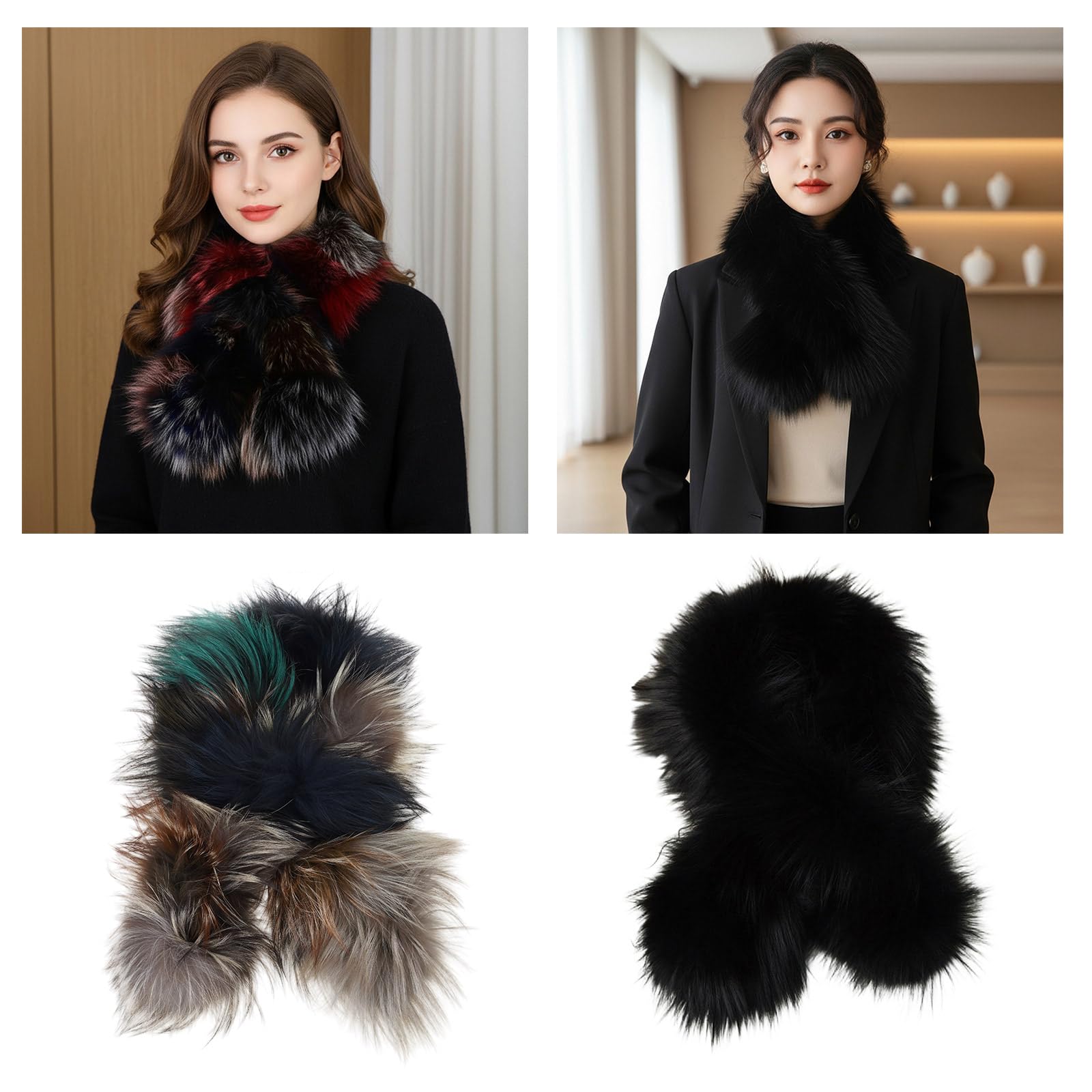 Bufanda de felpa con diseño cruzado, accesorio de invierno suave con ajuste seguro, para viajes y actividades al aire libre, accesorio de invierno de moda