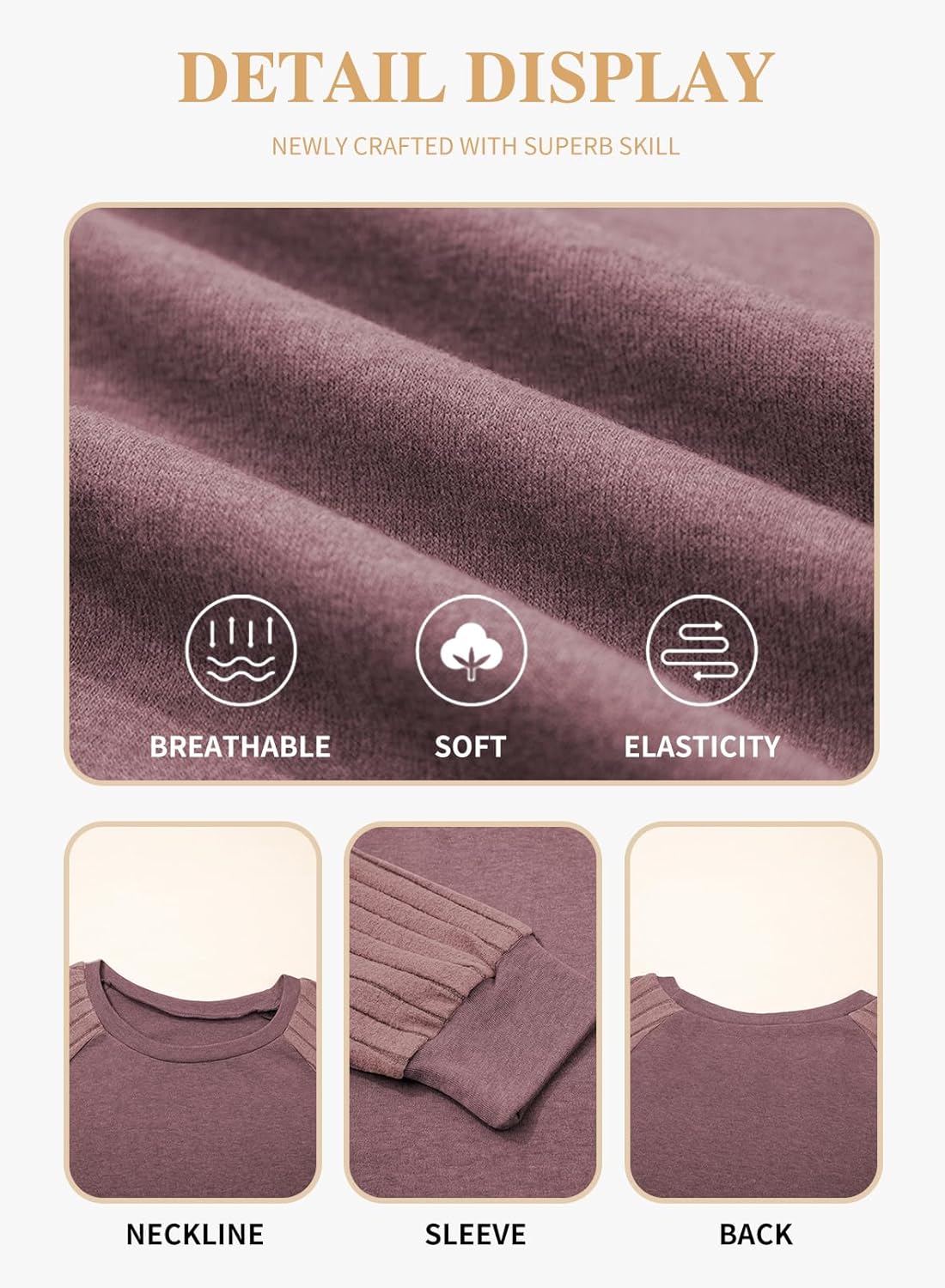 Eytino Plus Size Tops for Women Casual Crewneck Raglan Long Sleeve Shirts Loose Lightweight Tunics(1X-5X) - Image 5