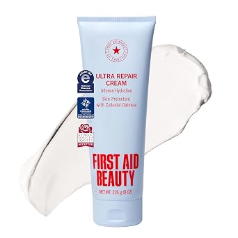 First Aid Beauty Ultra Repair Cream, Intense Hydration - Clinically Tested Face & Body Moisturizer with Colloidal Oatmeal - Supports Eczema & Dry Skin Barrier Repair - Fragrance Free