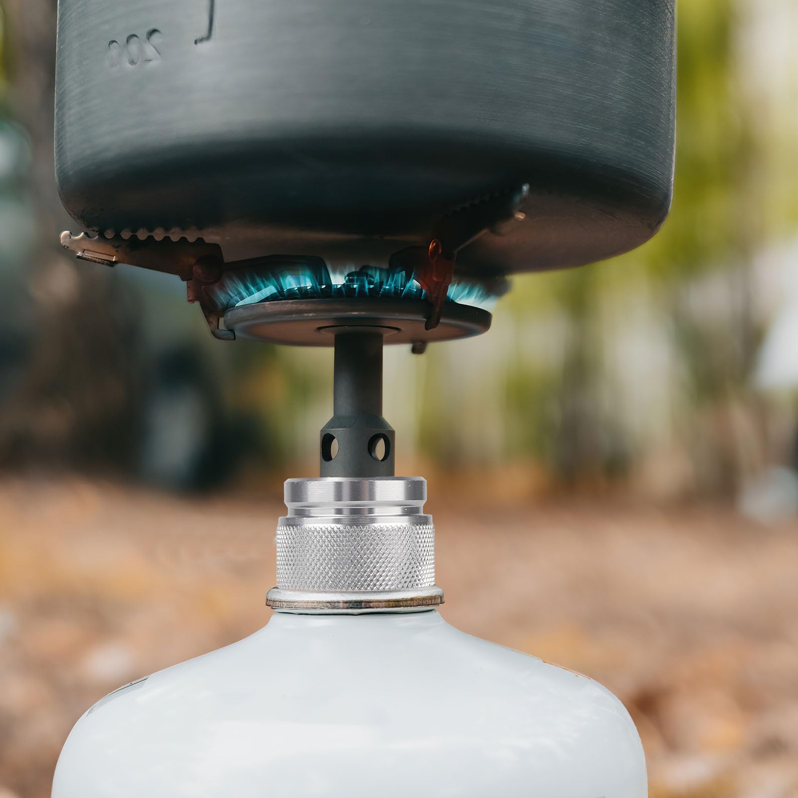 2 Pezzi Adattatore per Fornello da Campeggio, Adattatore Bombole Gas LPG Esterno Convertitore di Gas per Fornello da Zaino Bruciatore Portatile e Stufa (Argento)