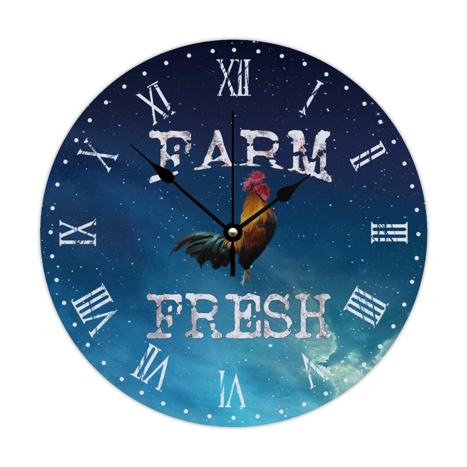 Horloge murale en bois anti tic-tac grand cadran lisible 38 cm déco