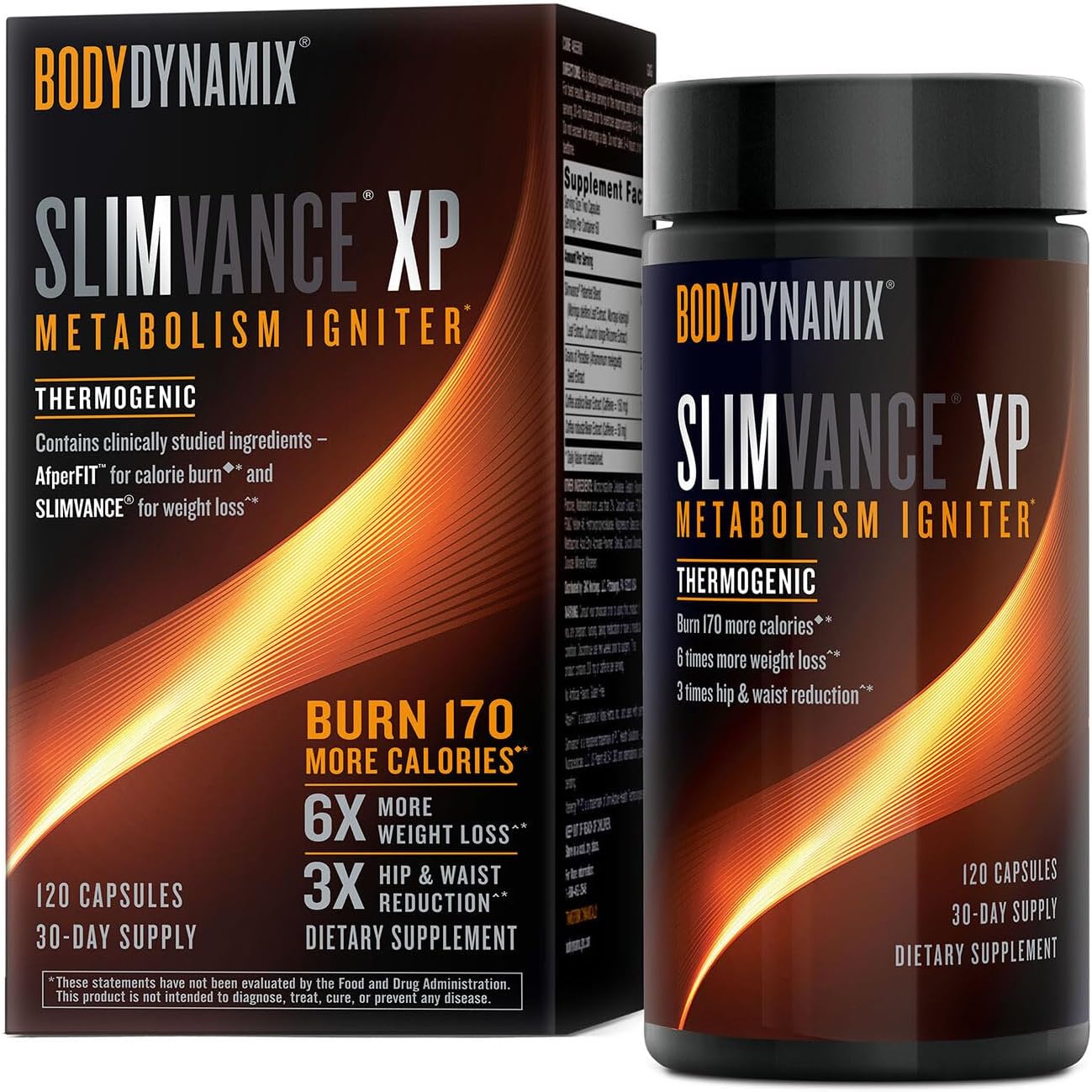 Slimvance XP Metabolism Igniter, Botanical Diet Support, Advanced Thermogenic, Burn More Calories, Weight & Fat Loss, Energy, Focus, for Men & Women, Proven Ingredients & Caffeine, 120 Count, 30 SVG