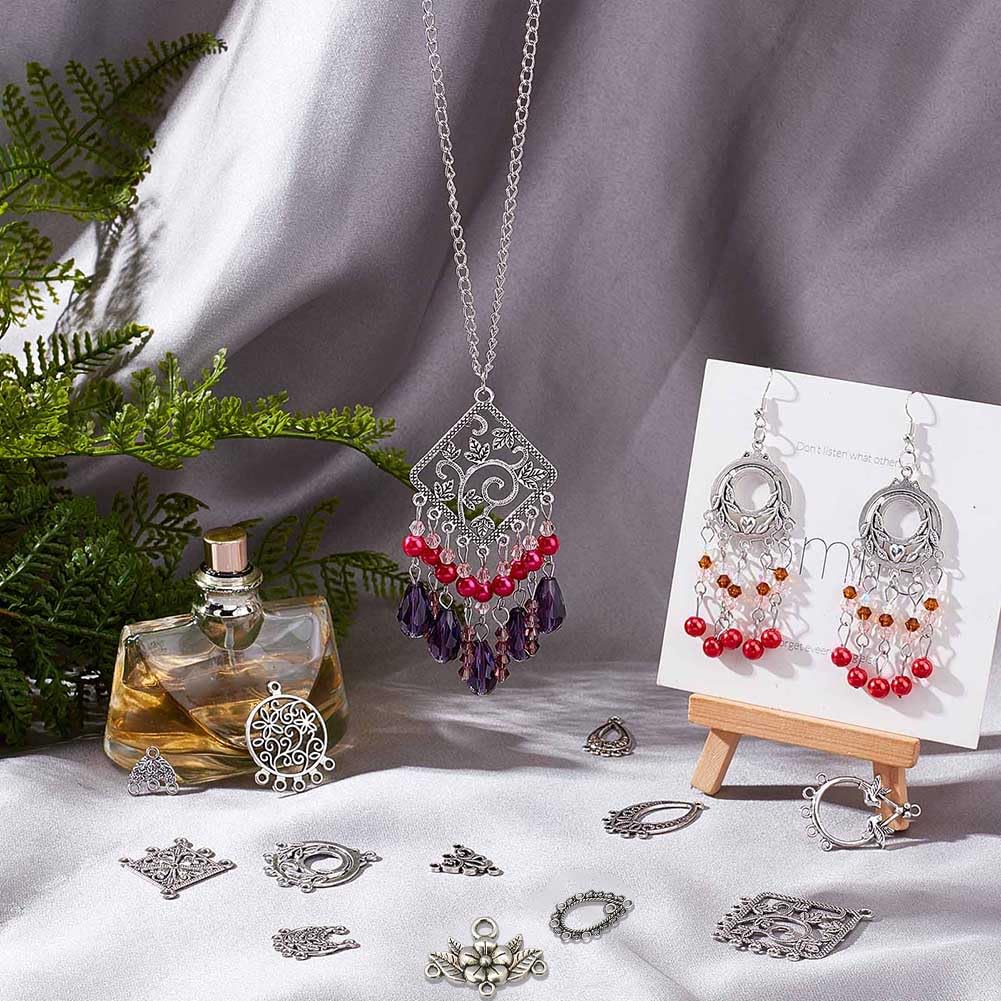 SUNNYCLUE – Boîte De 40 Mini Breloques Lanternes Vintage Argentées – Style Tibétain 3D, Parfaites Pour Bijoux DIY