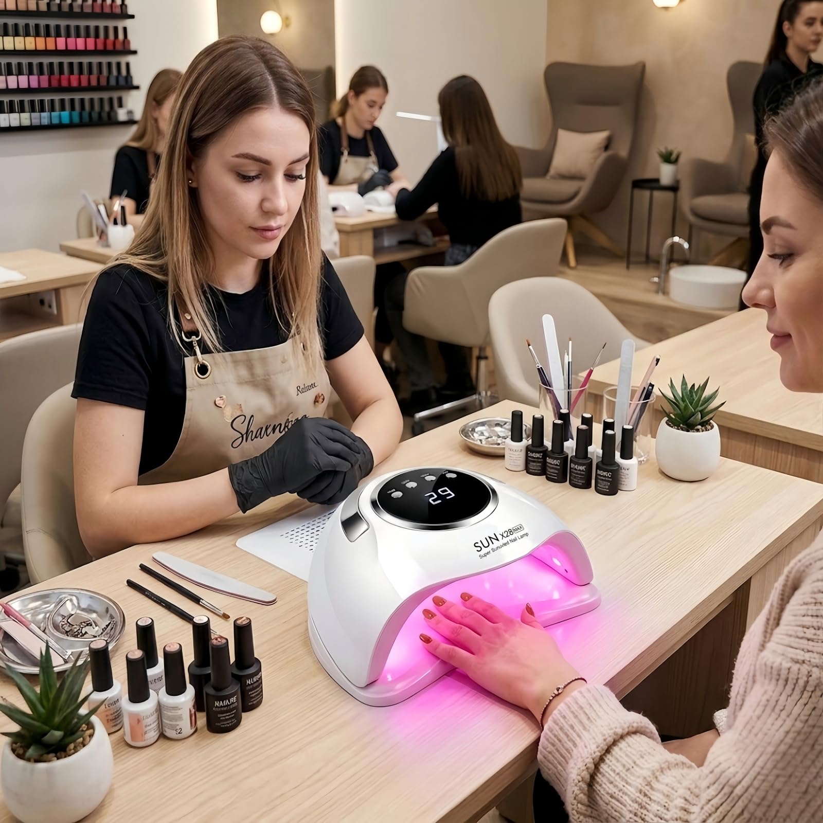 Lampe UV Ongles 360 W, Lampe Led Ongle Professionnelle avec 4 Minuteries, UV Lamp Nails avec 90 Perles, Machine UV Led pour Ongles Capteur Automatique pour Durcir Le Vernis à Ongles en Gel