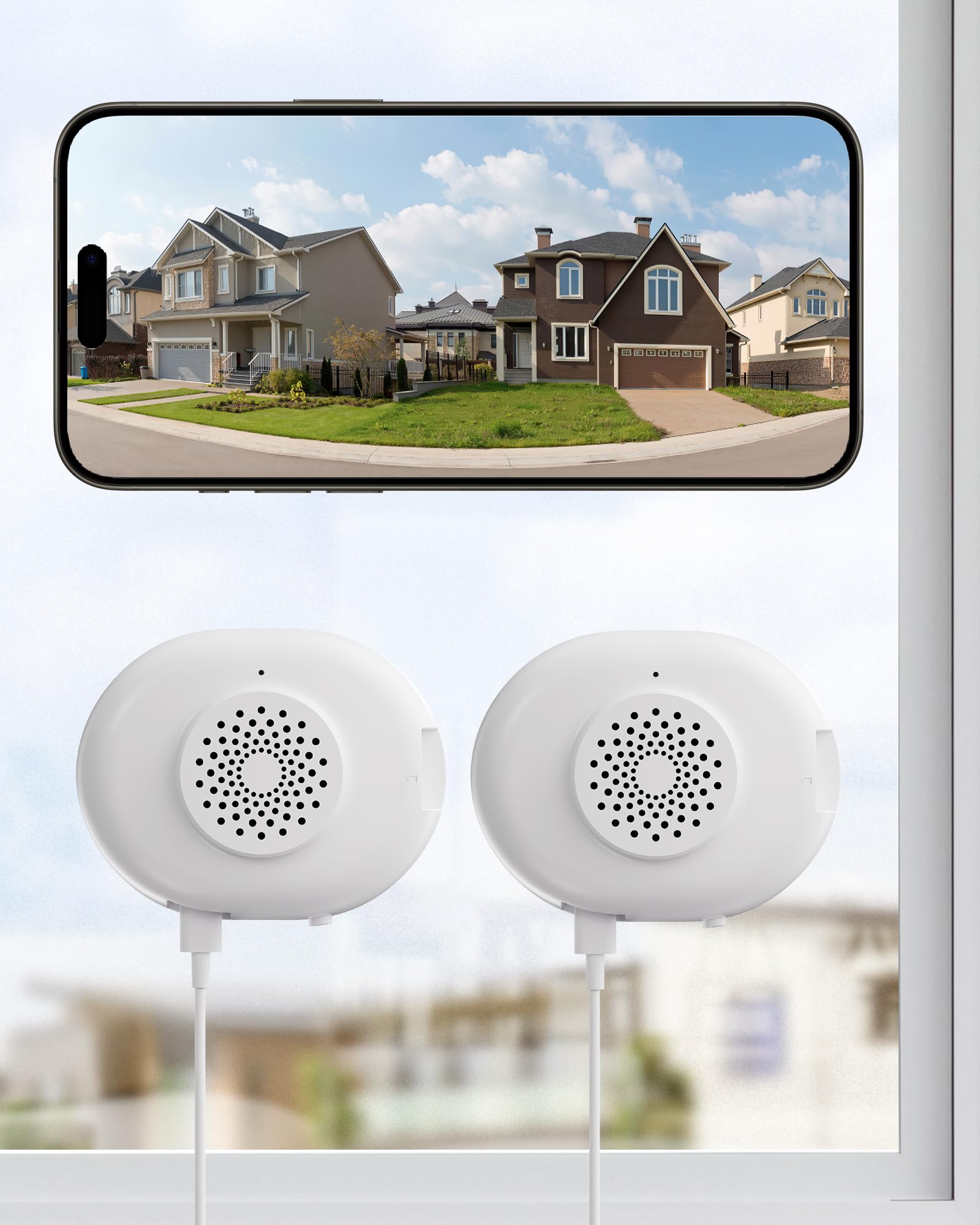 ZOSI 2 x C680 2K Window Security Camera with Full Color Night Vision, 3MP Indoor Plug-in WiFi Camera for Home Security, Human Vehicle Detection, 2.4/