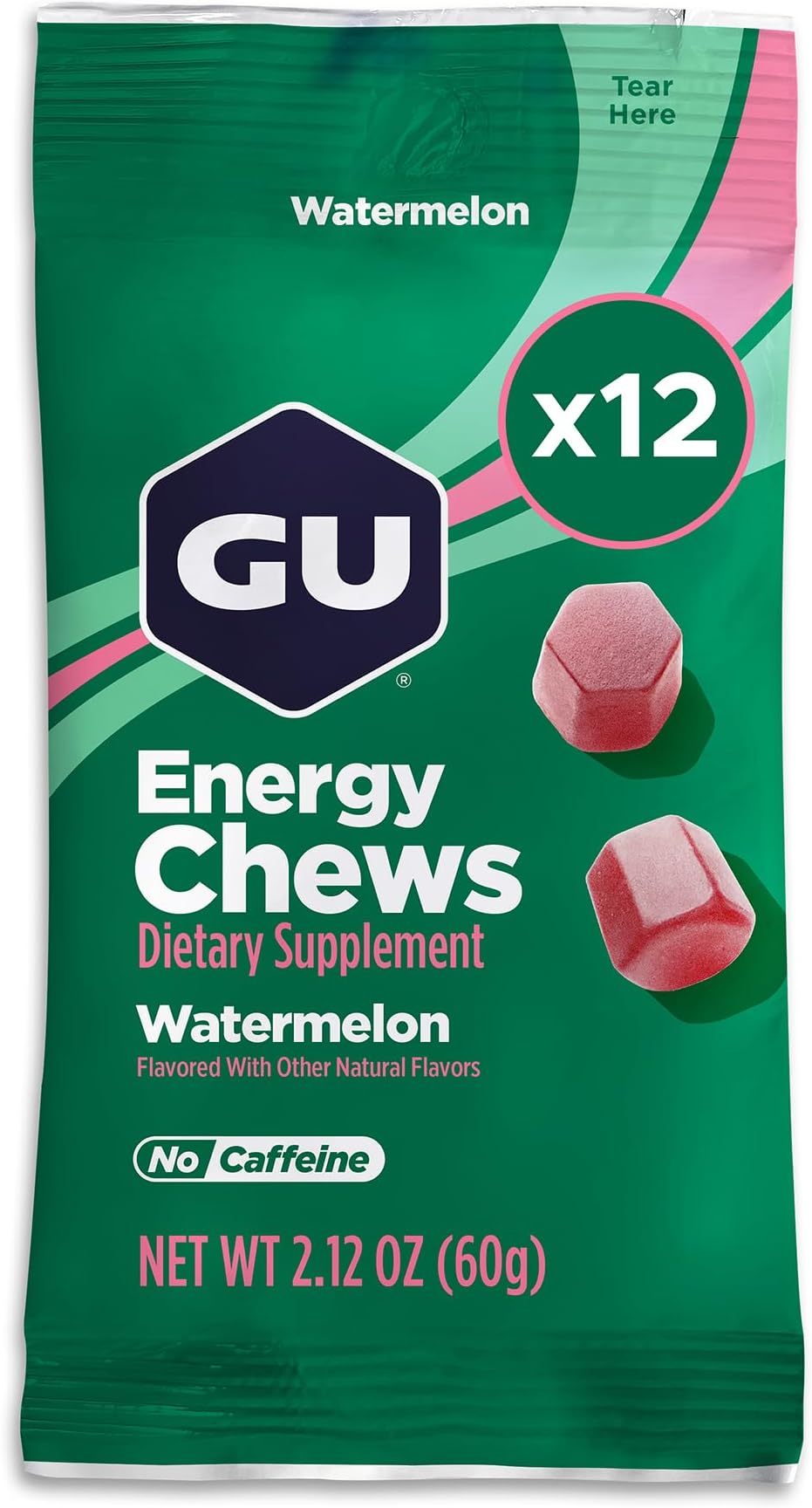 Chews Gummies with Electrolytes, 12 Bags (24 Servings Total) (Watermelon)