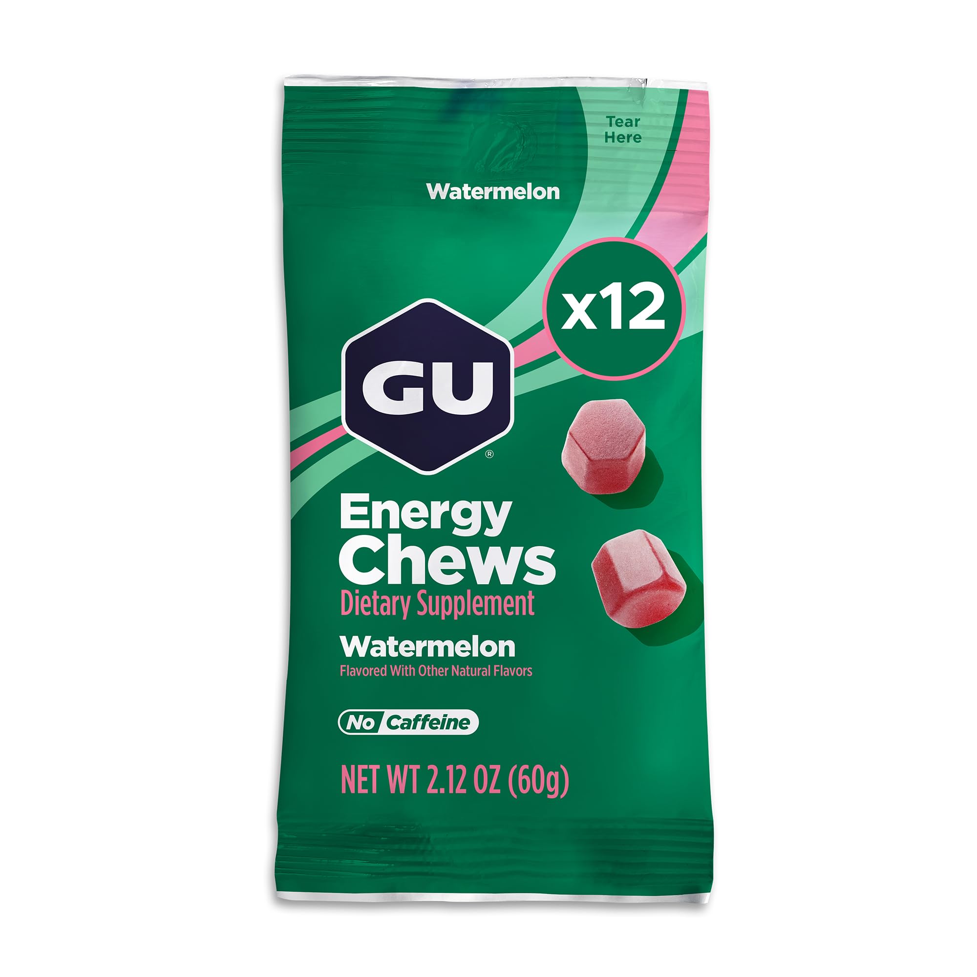 GU Energy Gomas Mastigáveis de Melancia com Eletrólitos, 12 sachês