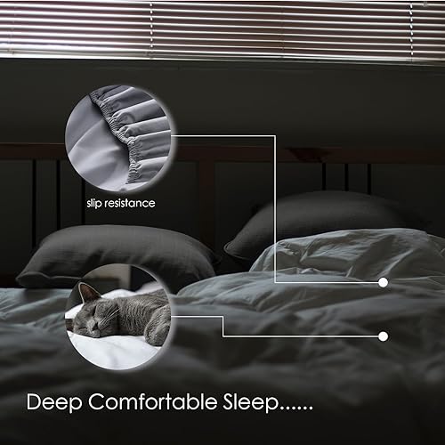 Miniatura 6 de Bedlifes Juego de sábanas de algodón egipcio de 1200 hilos, tamaño Queen, sábanas 100% algodón, sábanas refrescantes de hotel de lujo,