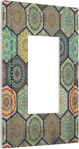 Miniatura 31 de Puerta de castillo de madera de mediados de siglo, estilo griego, cubierta de interruptor de luz de palanca individual, placa decorativa de pared