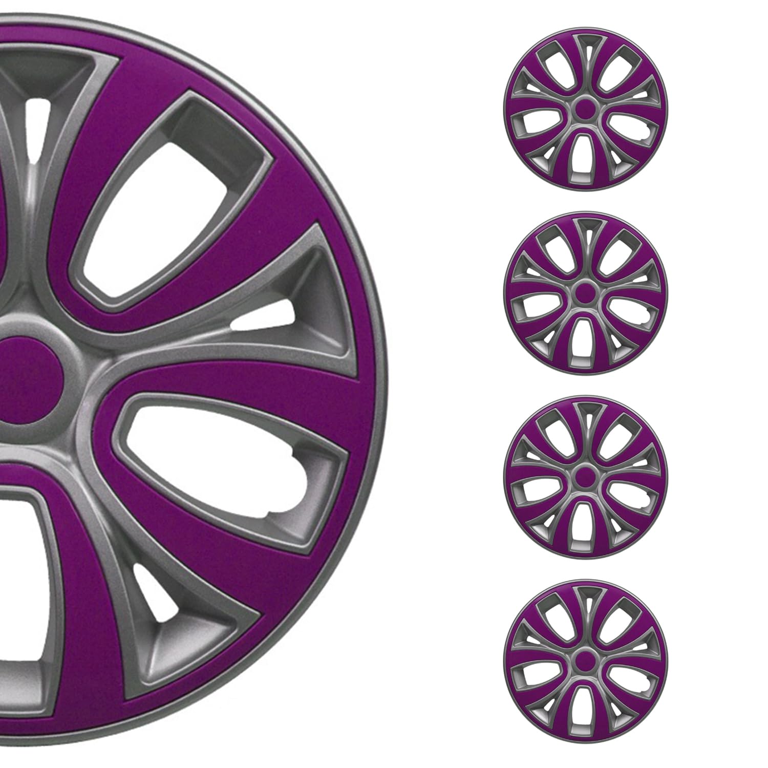OMAC Lot de 4 enjoliveurs 16" 241 gris violet