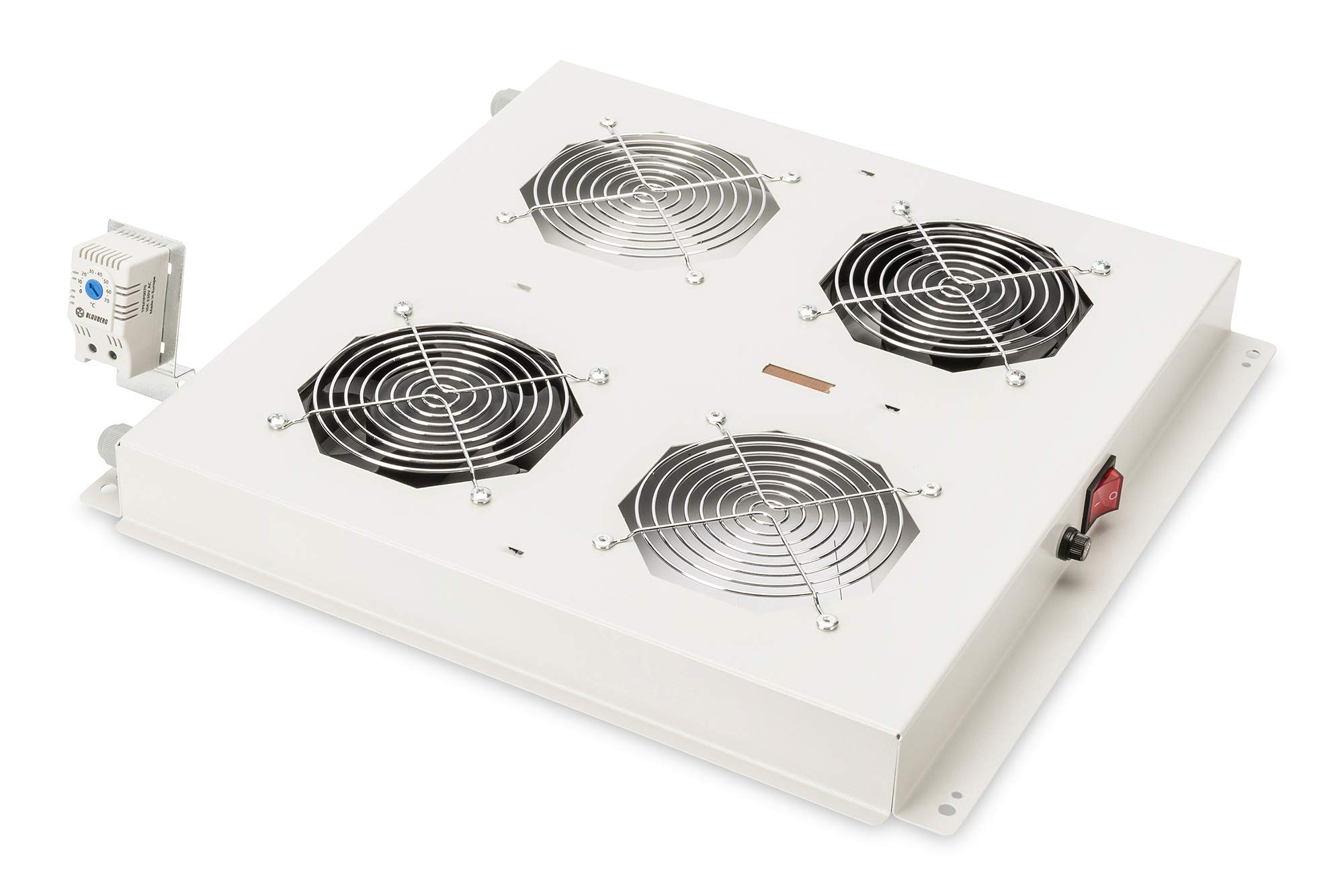 Digitus Unité de Ventilation avec 2 Ventilateurs, Gris Clair