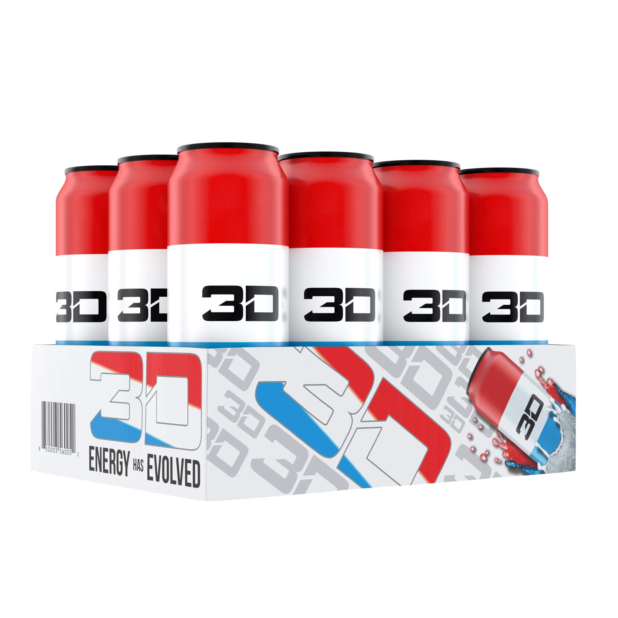 3D Energy Drink - Red White and Blue - Red, White, and Blue