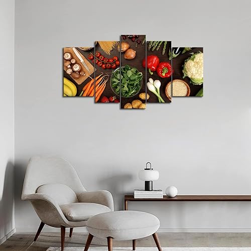 Miniatura 5 de Arte de pared de alimentos, frutas frescas, verduras, lienzo para comedor, impresión en lienzo, pintura, obras de arte para oficina, sala de estar,