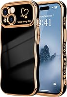 Vista 90 de LCHULLE Funda para iPhone Air para mujeres y niñas, lindo marco ondulado con forma rizada con patrón de corazón de amor, cubierta de protección