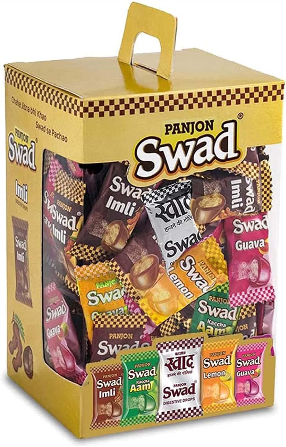 Swad Candy Gift Box, Mixed Toffee (Swad Original, Imli, Kaccha Aam, Pan, Coffee, Cola, Orange Chocolate), 100 Toffee X 1 Pack