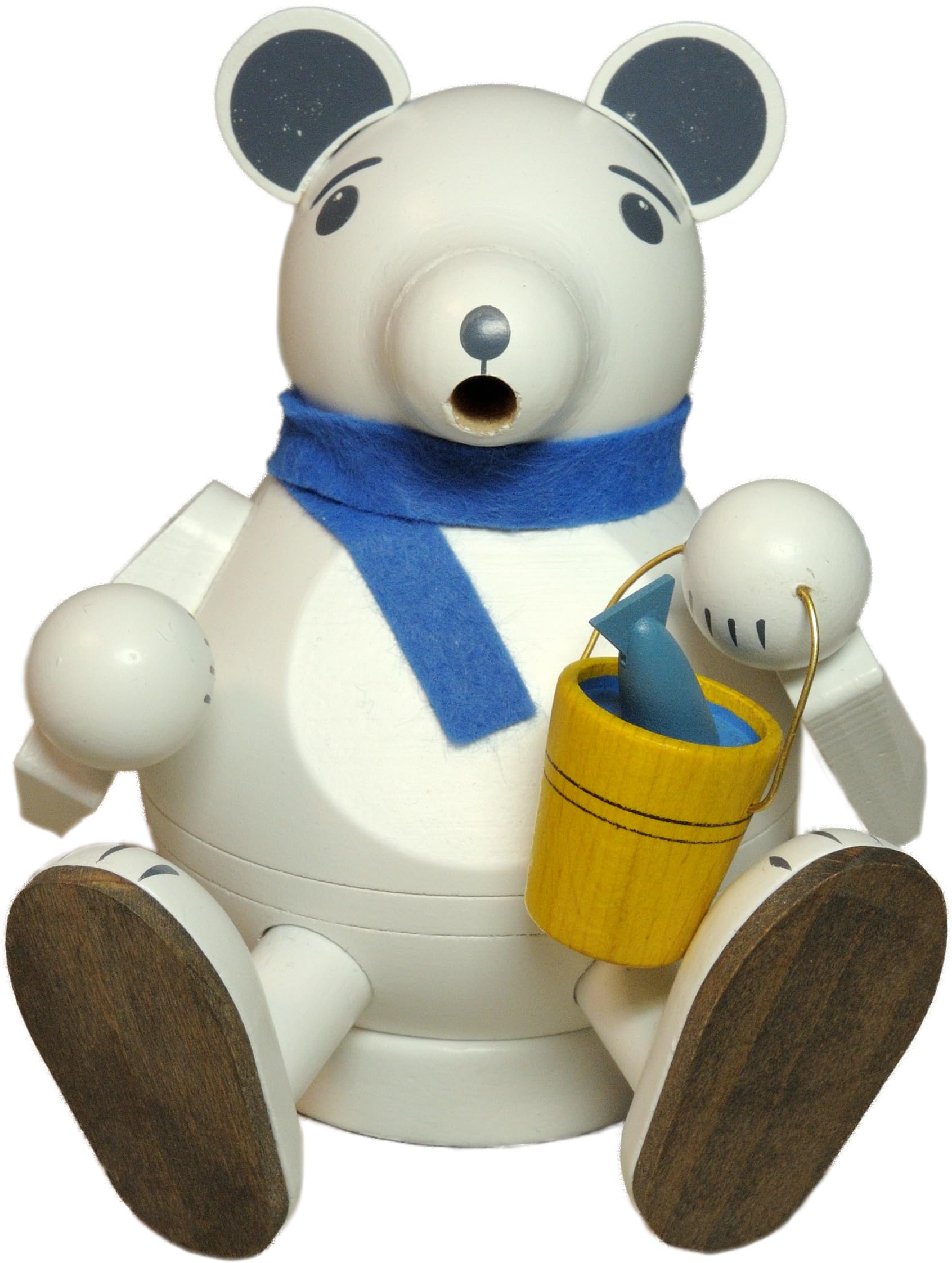 Richard Glaesser 26641 Smoking Figurine Polar Bear Sitting from Seiffen in the Ore Mountains