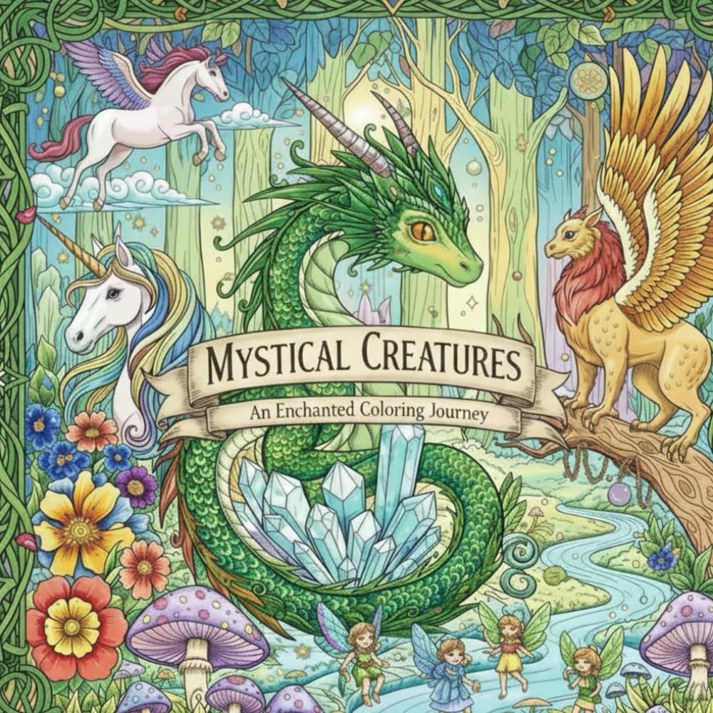 Mystical Creatures: An Enchanted Coloring Journey: Dragons, Unicorns, and Magical Forest Creatures for Relaxation and Creativity. (Coloring Adventures for Kids)