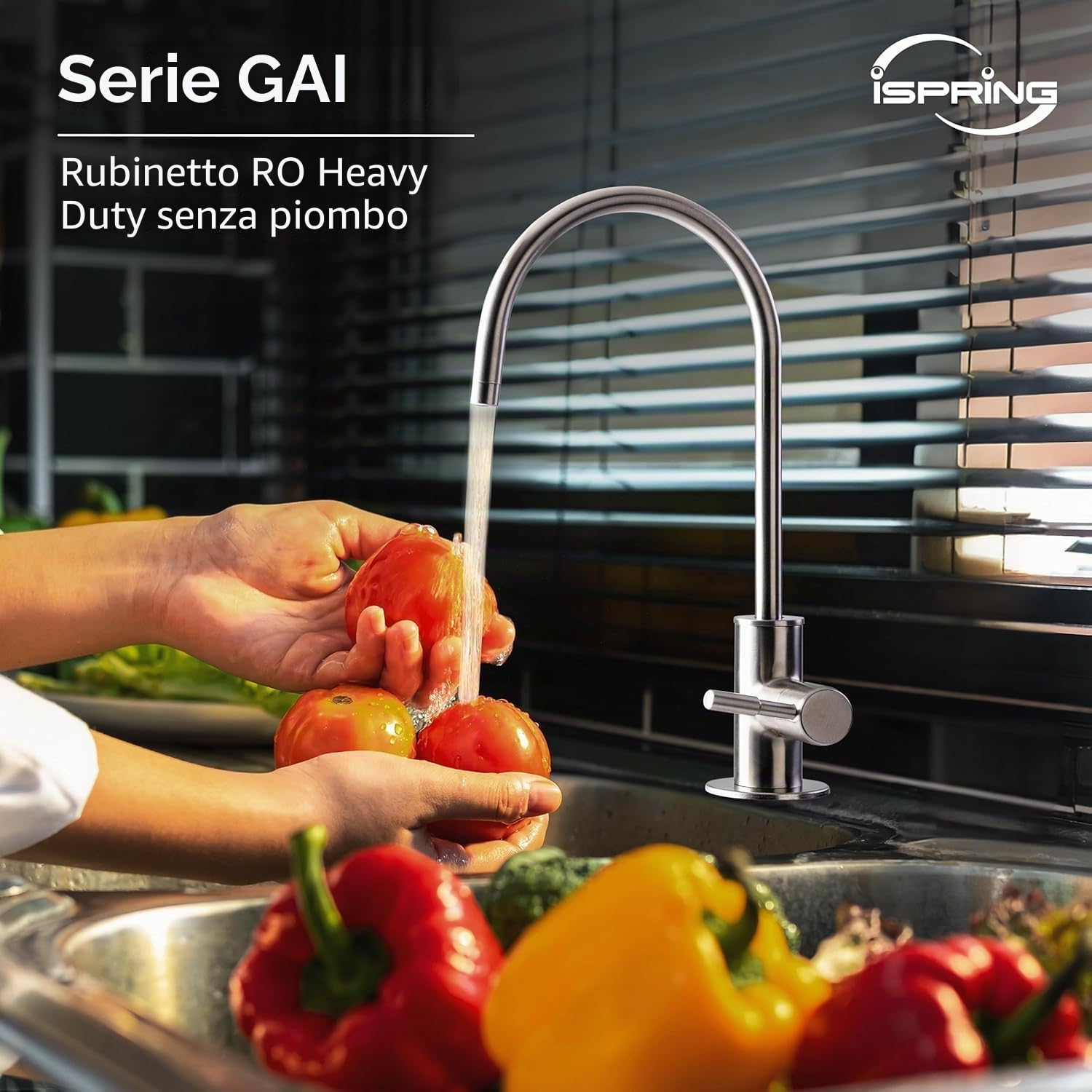 iSpring GA1-BN Rubinetto ad Osmosi Inversa per Impieghi Gravosi Senza Piombo per Sistemi di Filtrazione dell'Acqua Potabile RO, Nichel Spazzolato
