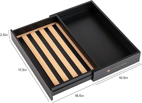 Miniatura 7 de KitchenEdge Organizador de cajones de especias con almacenamiento expandible. Capacidad para hasta 15 tarros de especias (no incluidos), patas