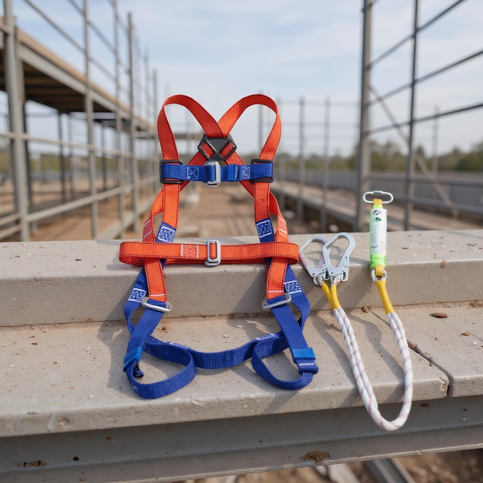 Generico Imbracatura Di Sicurezza,Imbracatura Corpo Intero 5 Punti Anticaduta - Attrezzatura Corda Regolabile Con Cordino - Arboricoltura Sicurezza Lavori In Quota Tetti