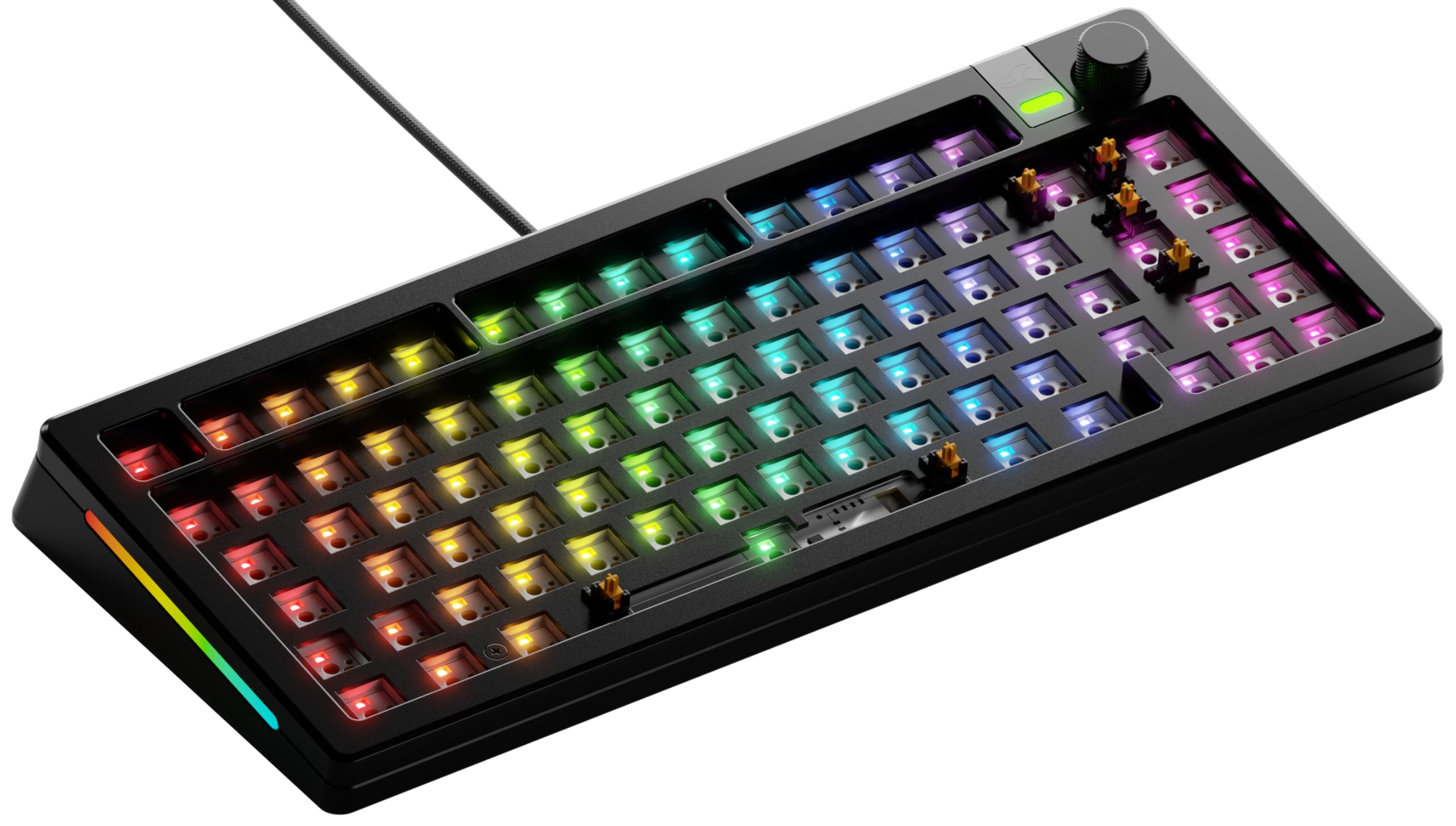 GLORIOUS Gaming GMMK 3 PRO Barebones: Tastaturset mit Knopf, anpassbares modulares Aluminiumgehäuse & Dichtungssystem, Hot-Swap 75% Tastatur, Schalldämmung, Alu-Schalterplatte, ISO/EU