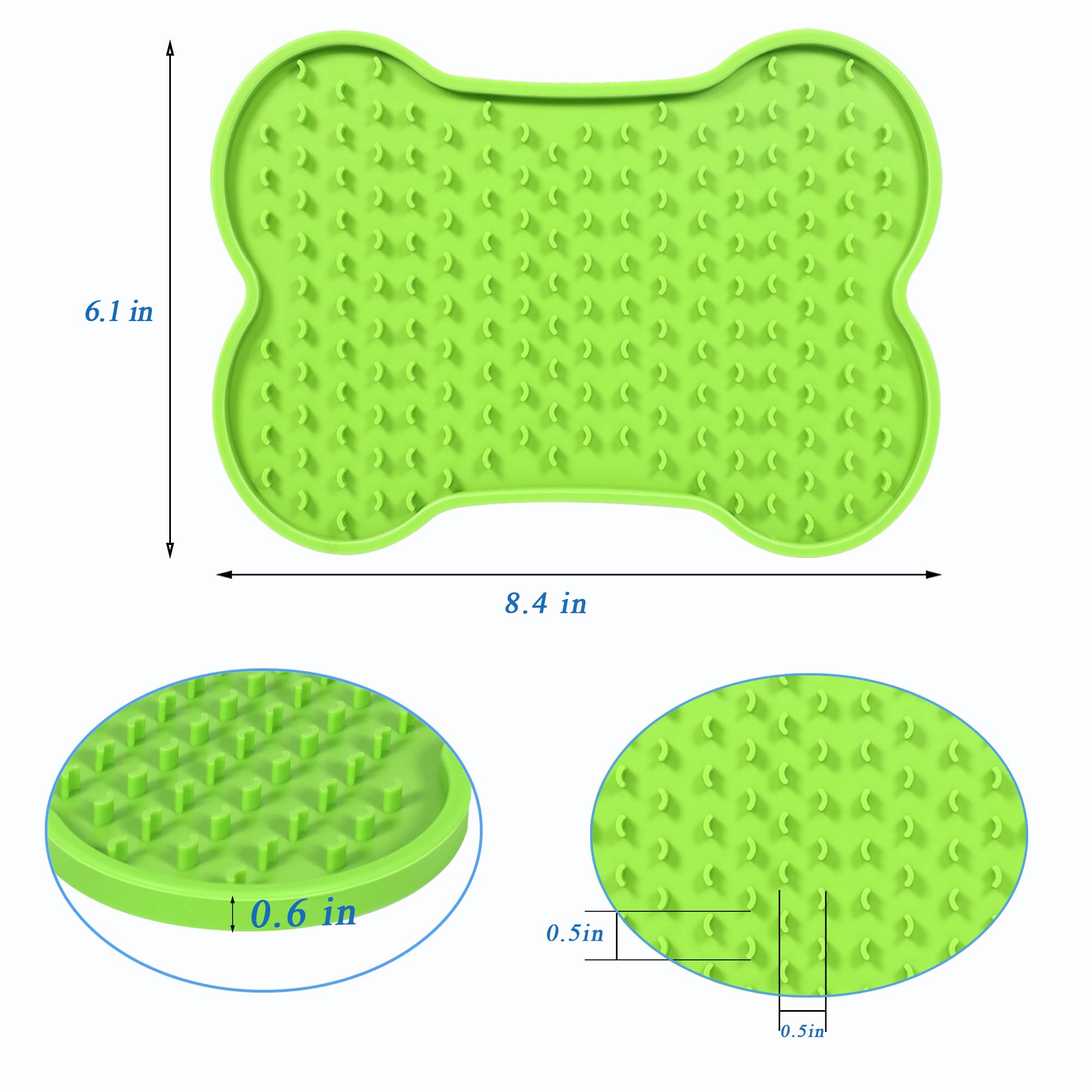 Dog Lick Pad, 2 Pack Dog Food Mat, BoneShaped Dog Treat