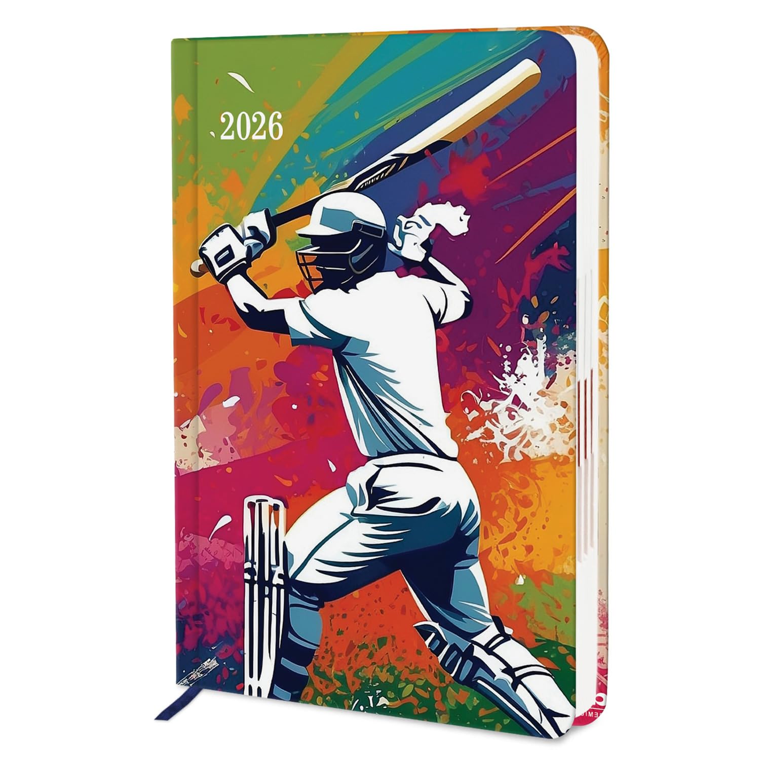Jhingalala Executive Diary 2026 - Premium A5 Cricket Theme Hard Bound New Year Planner with Monthly Index and Bookmark | 1 Day to a Page Format | 365 Dates Office & Personal Diary | Size 21x15 cm-image-20