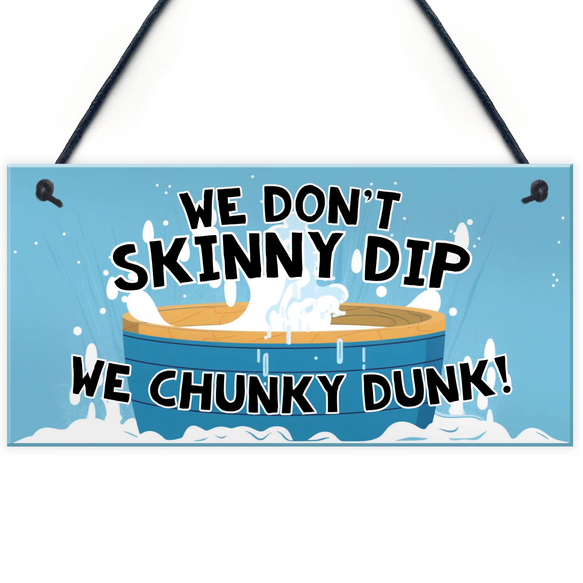 Red Ocean Funny Hot Tub Signs And Plaques Hanging Garden Shed Wall Sign Summerhouse Plaque Skinny Dip Chunky Dunk Hot Tub Accessories