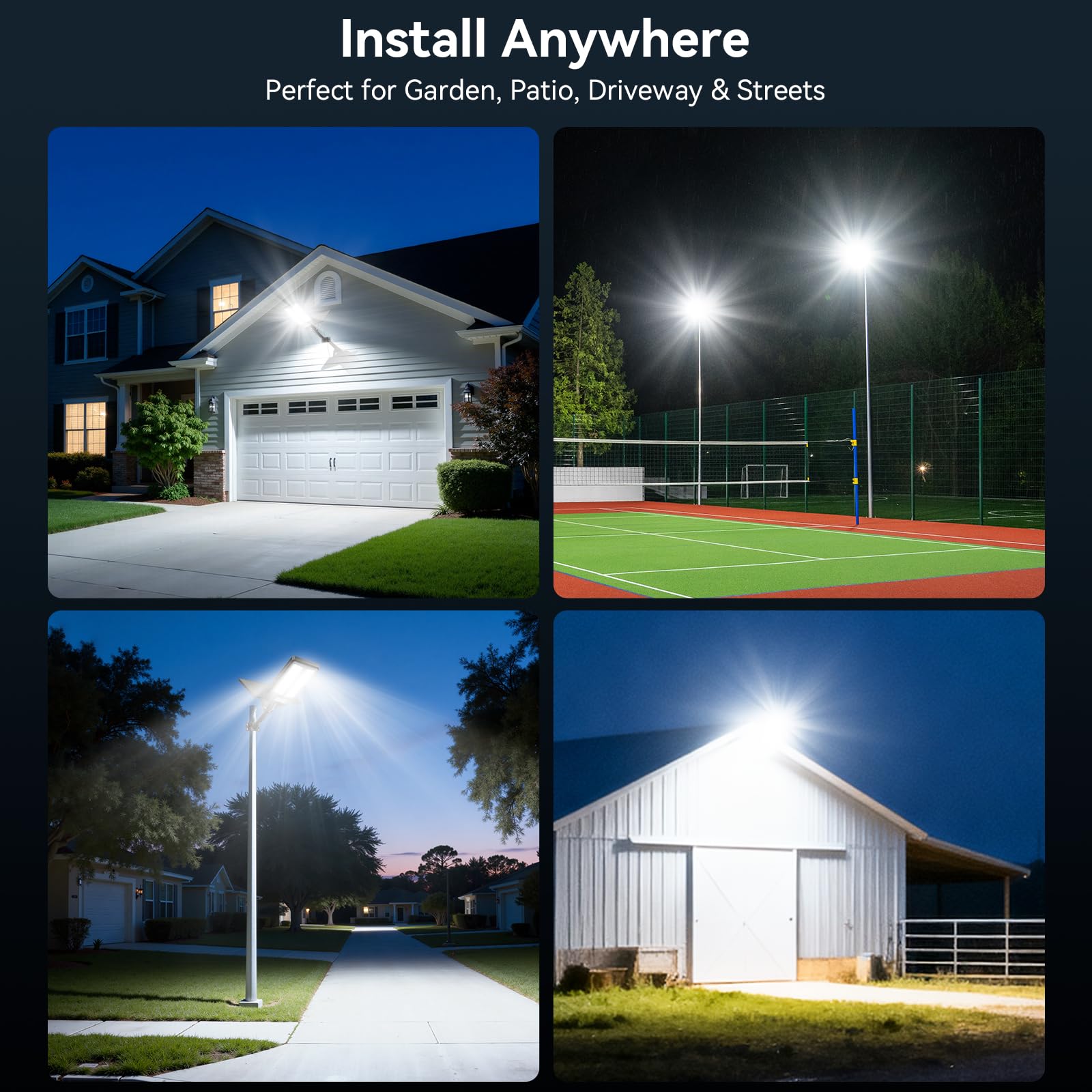 1500W Solar Straßenlaterne mit Fernbedienung,IP67 Wasserdichte Solarlampen für Außen mit Bewegungssensor,6500K Solarleuchten Superhelles LED Solar Strahler Außen für Gärten Garage