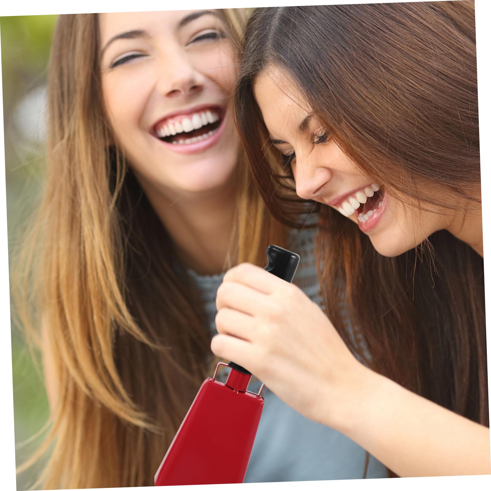 FUNOMOCYA 2pcs Noise Maker Cow Bells for Football Games Handle Sturdy Musical Sports Cheer Bells