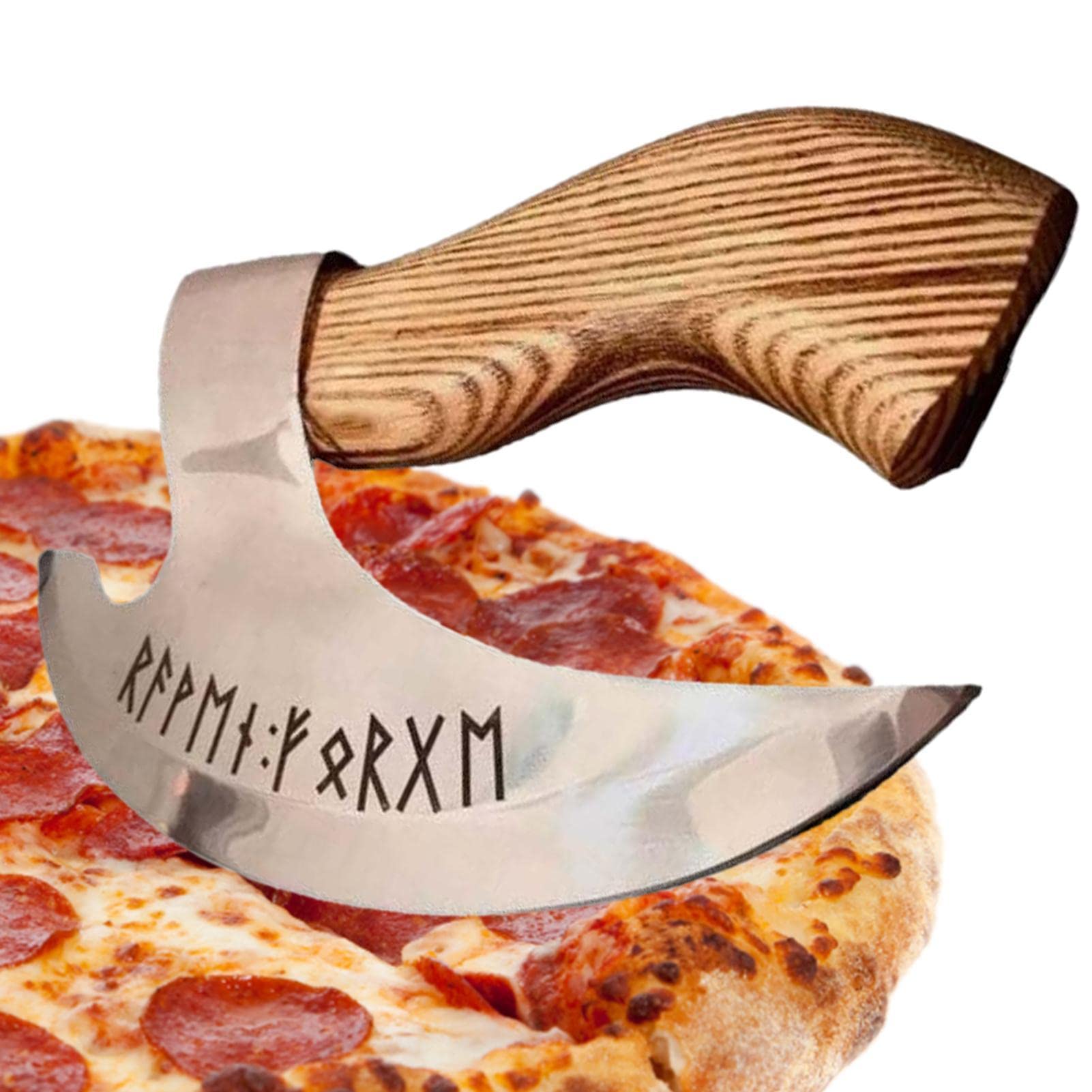 Viking Axe Pizza Cutter | Cool Kitchen Gadgets 2022 New | Novelty Medieval Pizza Cutters | Stainless Steel Pizza Cutting Tools With Wooden Handle for Pizza Accessories