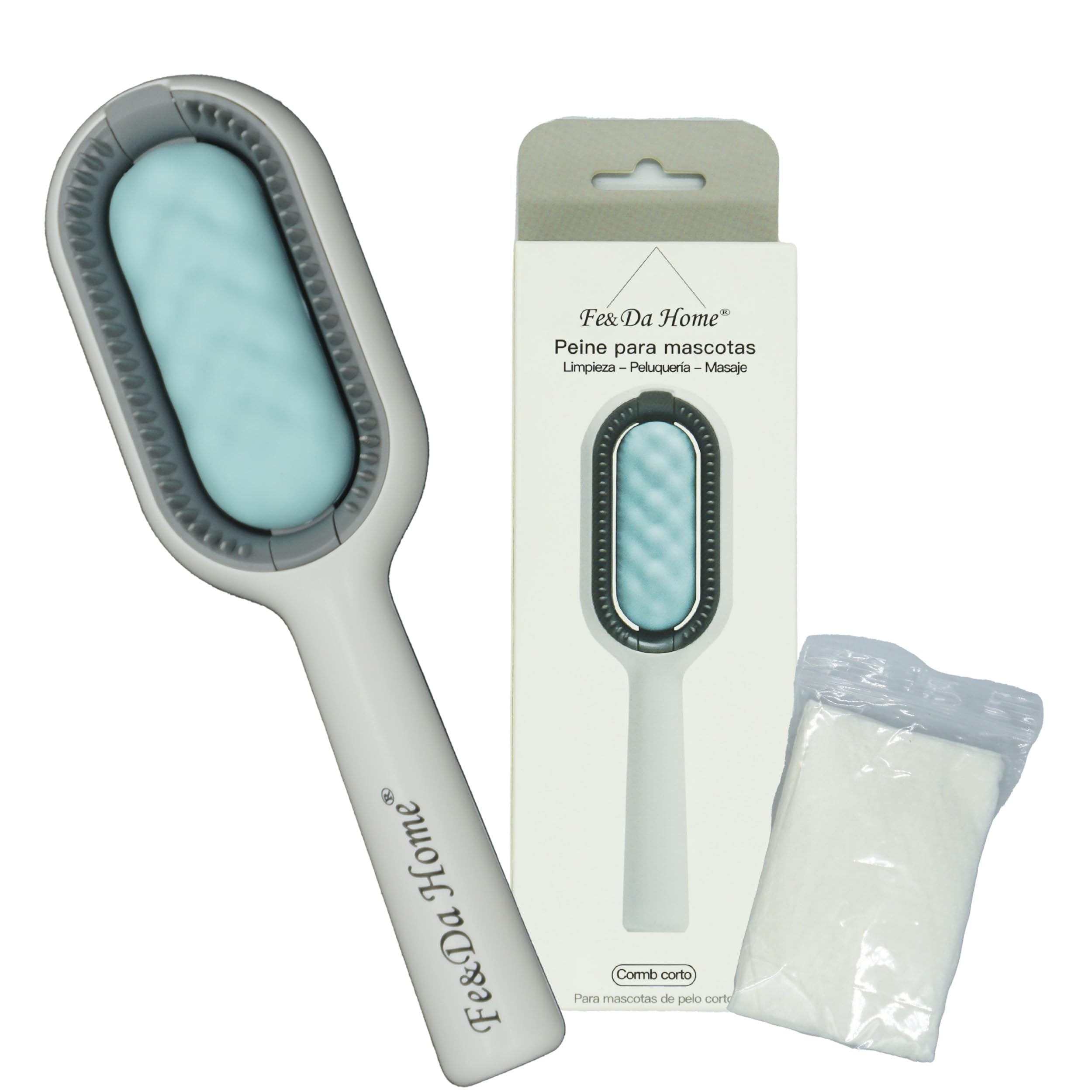 Fe&Da Home Quita Pelos Mascota+Toallitas incluidas-Cepillo Quitapelos Mascotas–Rodillo Quitapelos Mascotas–Cepillo para Perros–Recoge Pelos Mascotas–Cepillo Mascotas- Peine Perro- Cepillo para Gatos