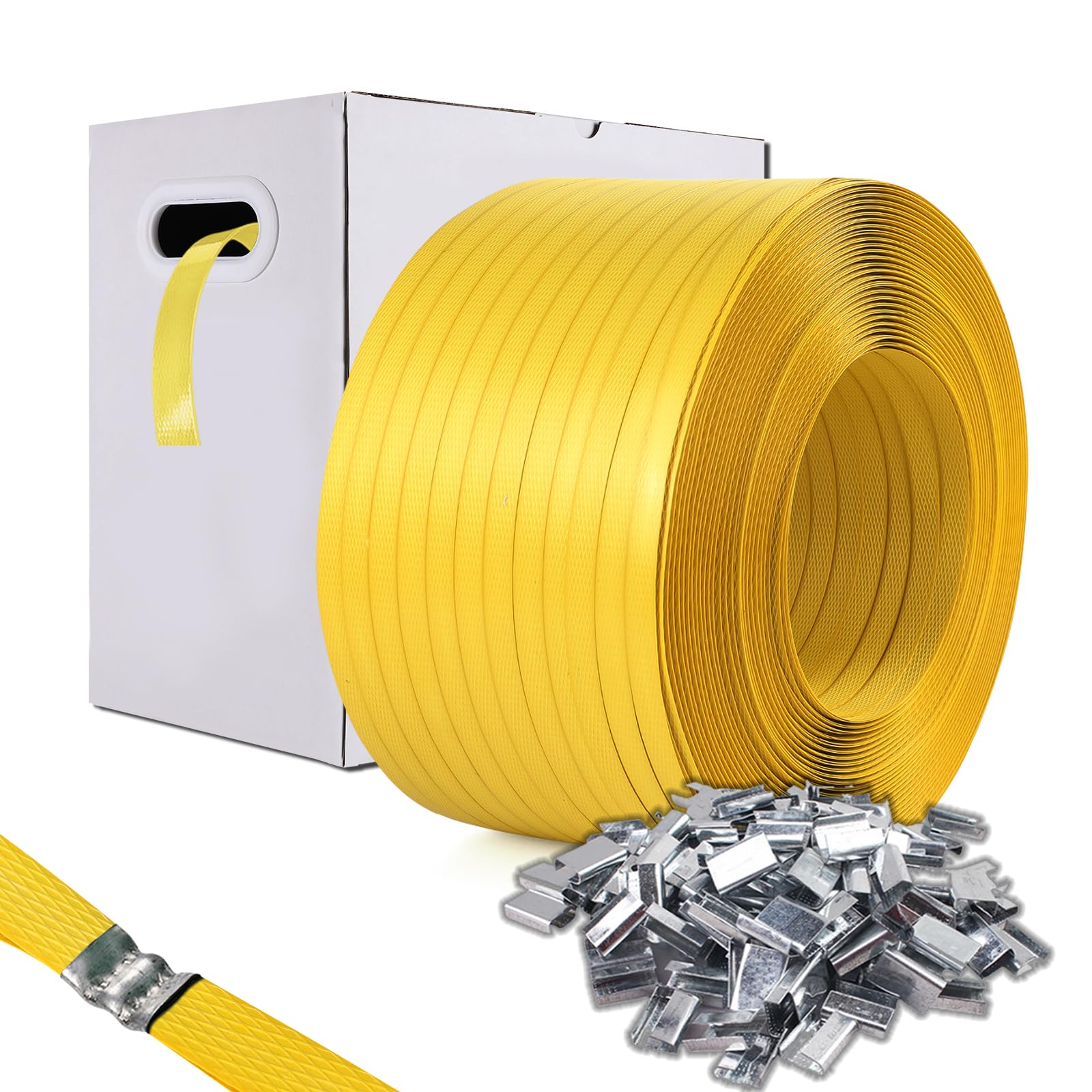 Heavy Duty Pallet Strapping - 1500ft, 100 Buckles -11 Heavy Duty Pallet Strapping - 1500ft, 100 Buckles -11