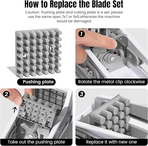 Miniatura 8 de Cortador de papas fritas con 2 cuchillas de acero inoxidable Cortador de patatas para cortar papas, zanahorias, pepinos y cebollas Base