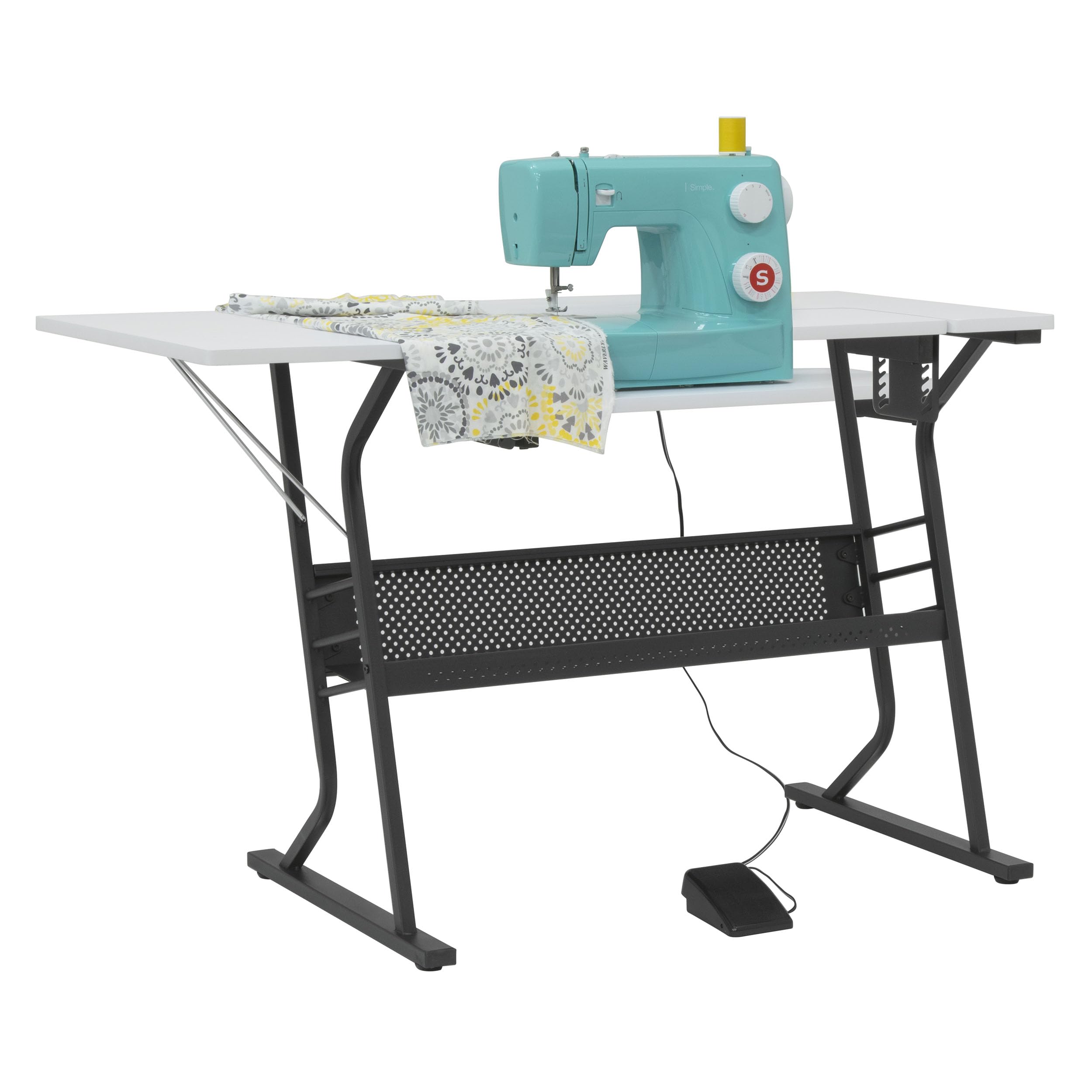 Sew Ready Eclipse Hobby/Sewing Craft Table, Black/White