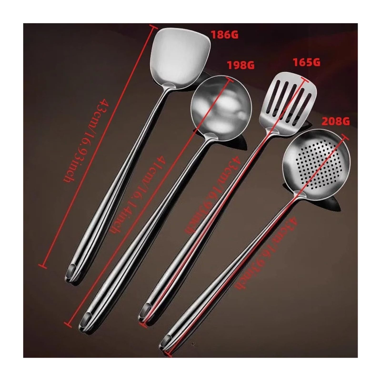 Utensilios De Cocina: Sartenes, Espátulas Y Cucharas Acero Inoxidable, Colador, Compartimentadoras, Accesorios for(4PCS set)