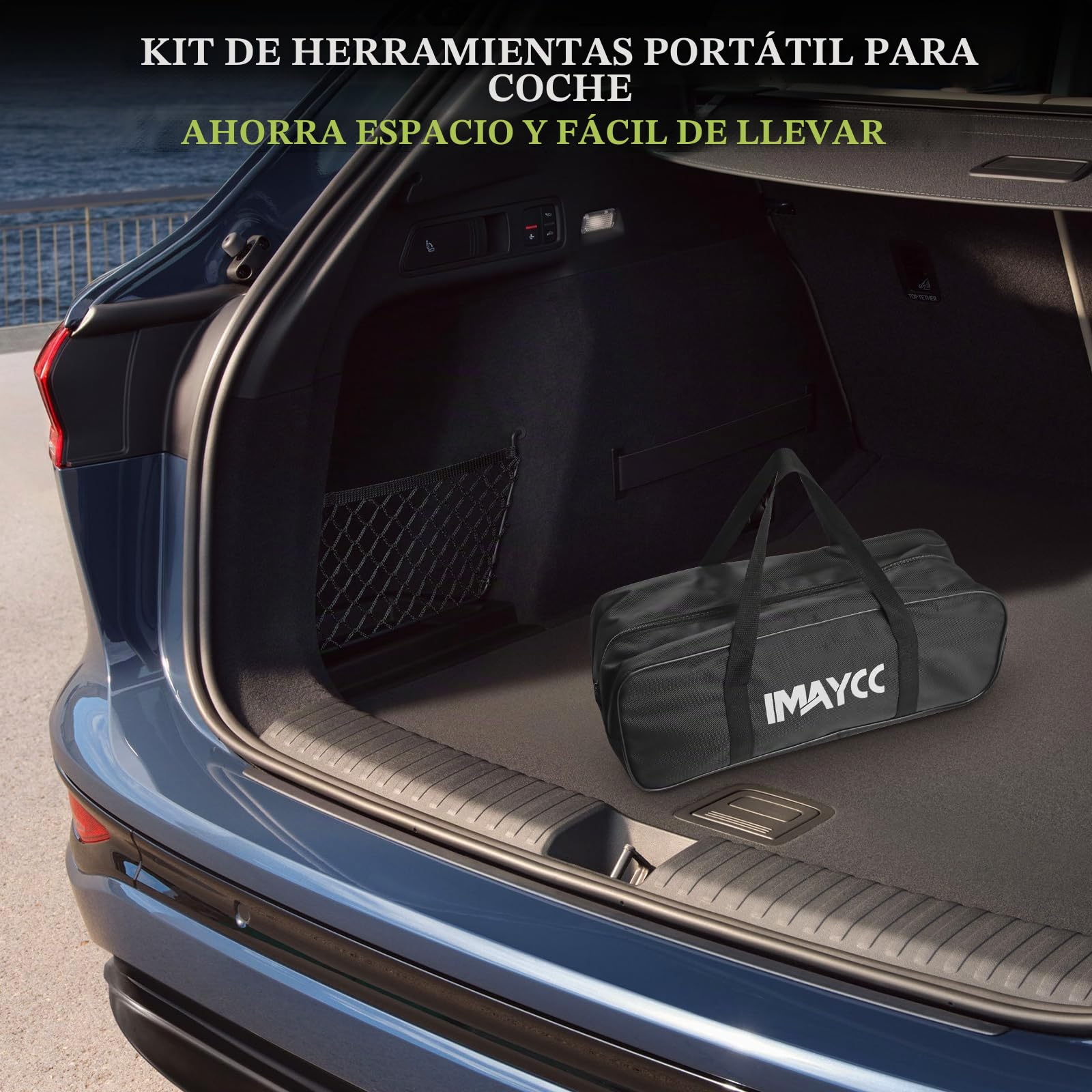 IMAYCC Nuevo Gato para Coche 2.5T/2500kg, Kit de Gato Coche Universal con 2 Piezas Bloque de Goma, Portátil Kit de Emergencia con Llave de Tuercas de Rueda para SUV MPV Tesla