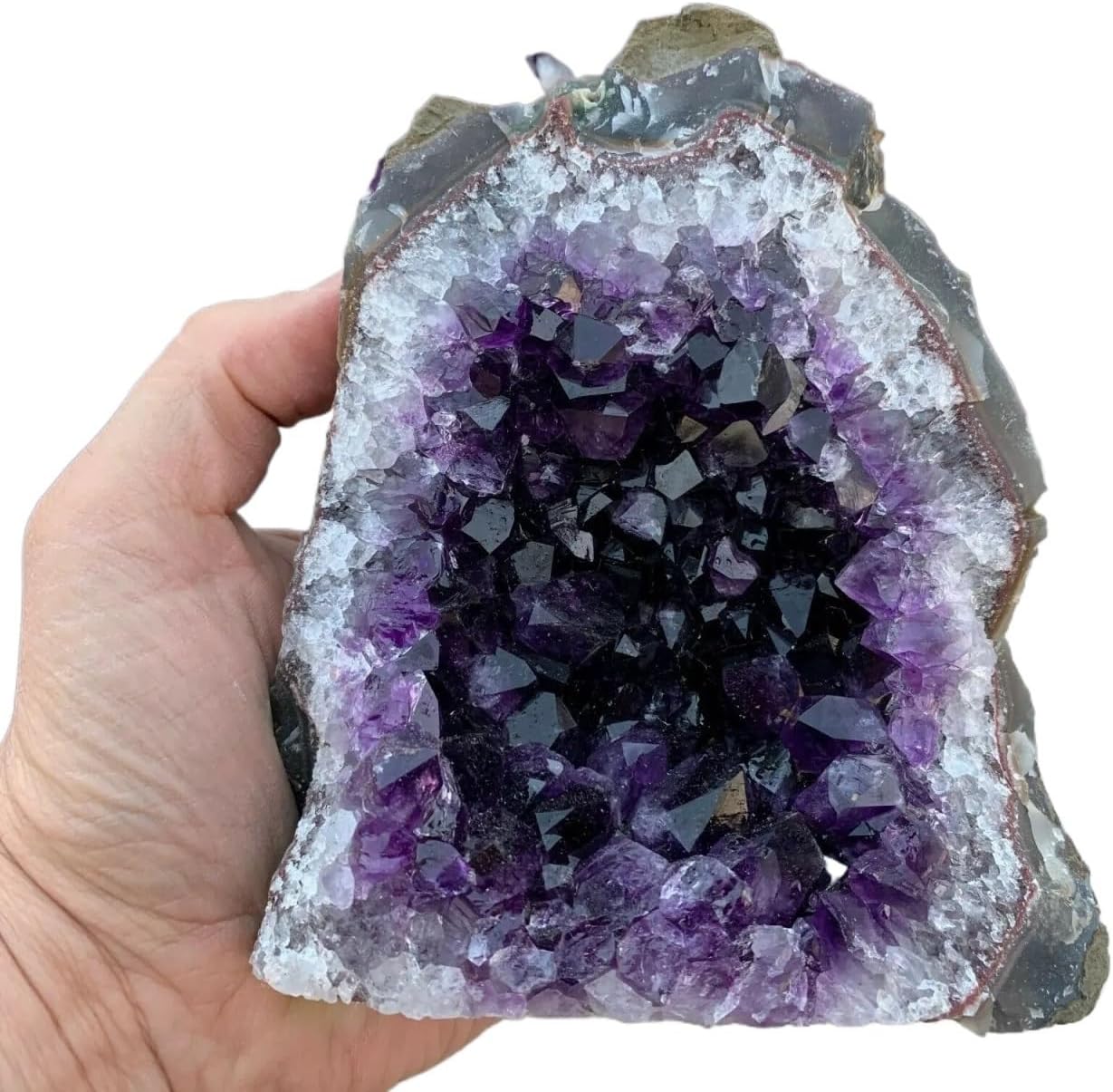 Stone Amethyst Geode Quartz Cluster Crystal (Size:200-300g)