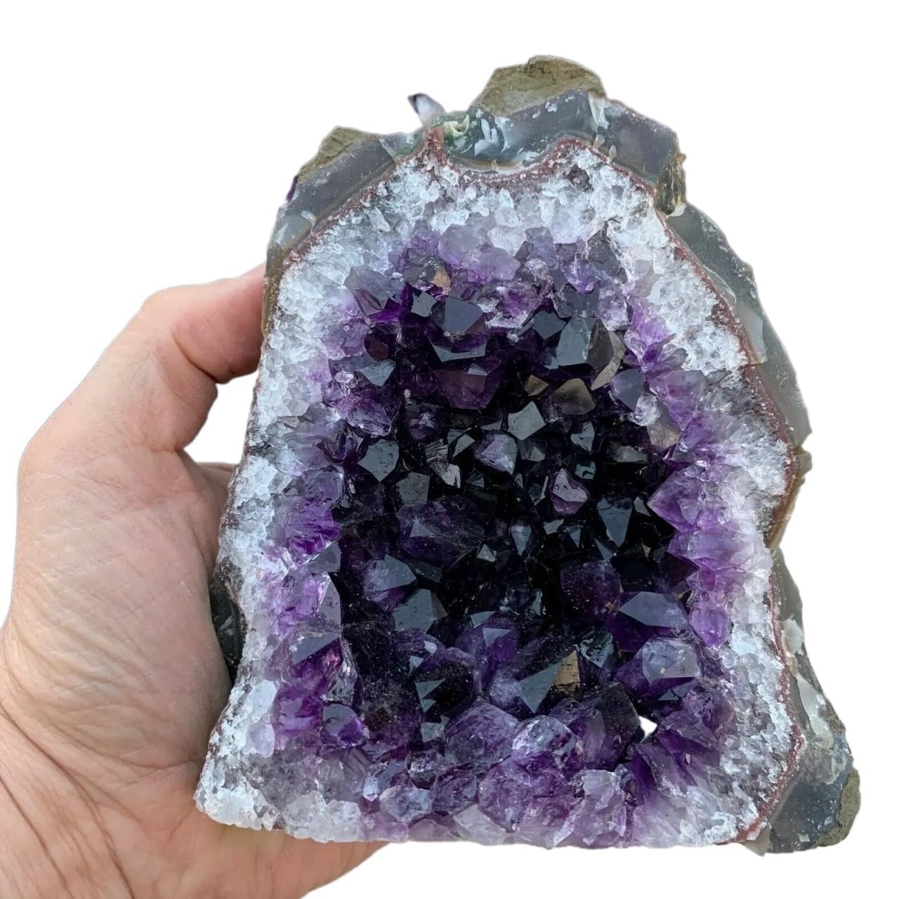 MDBJTCYZN Stone Amethyst Geode Quartz Cluster Crystal (Size:450-500g)