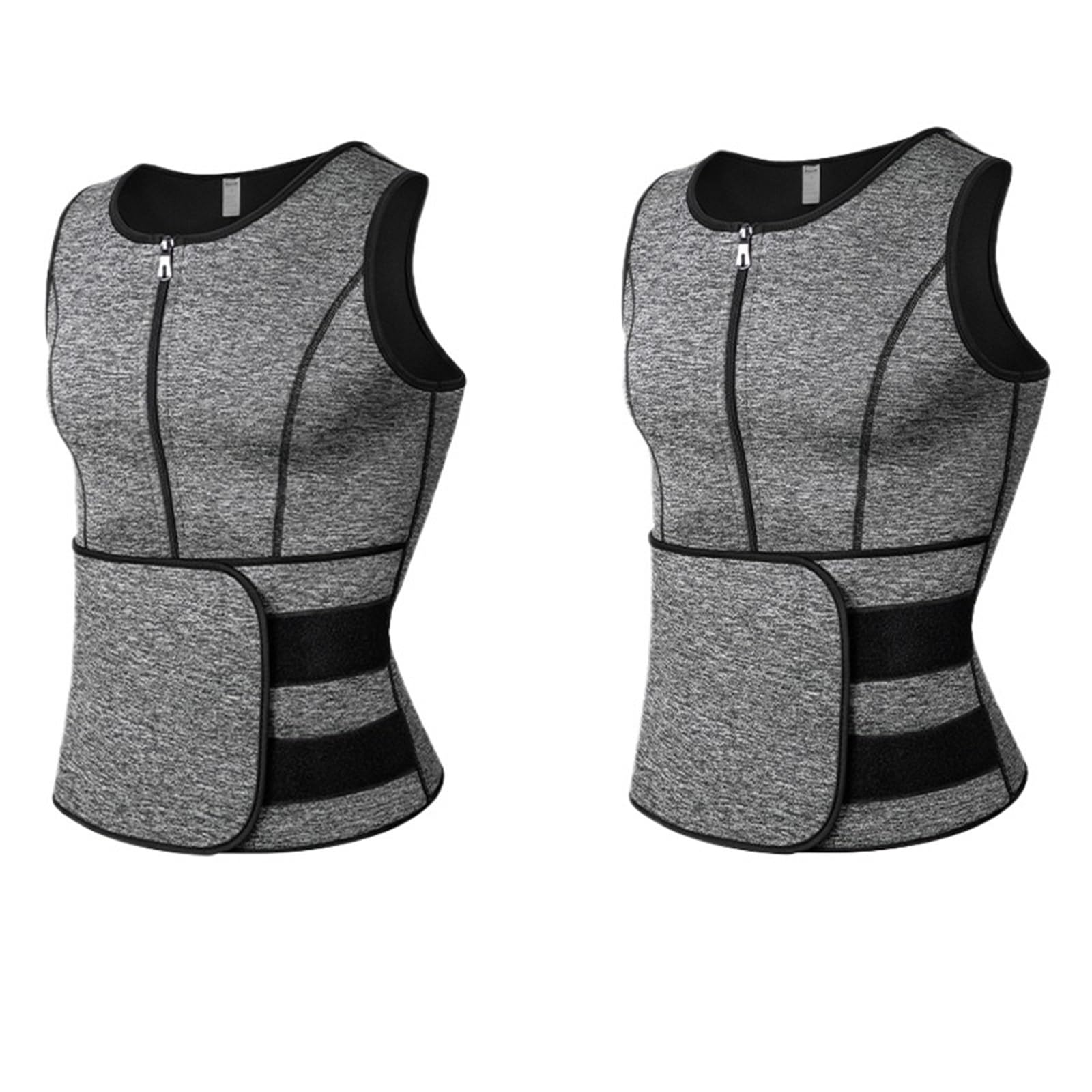 Prendas Moldeadoras Hombre Faja reductora for hombre, chaleco sauna, corsé fitness, moldeador de abdomen, faja, camiseta quema grasa, cinturón reductor(2 PCS Grey 3,M)