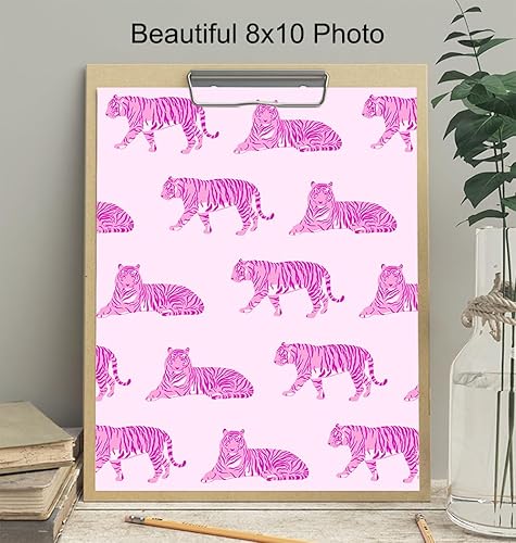 Miniatura 4 de Preppy Wall Art & Decor - Funky Indie Trendy Room Decor - Pink Wall Decor Aesthetic - Tiger Wall Art - Retro style Hipster Minimalist Wall Art -