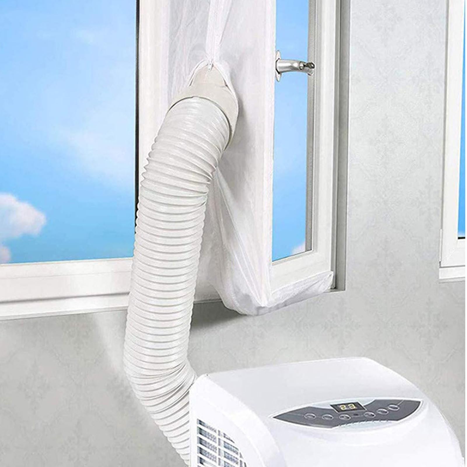 Guarnizione Finestra Per Condizionatore – Tessuto Isolante | Kit Universale Portatile | Barriera Termica Con Cerniera Per Climatizzazione E Asciugatrice