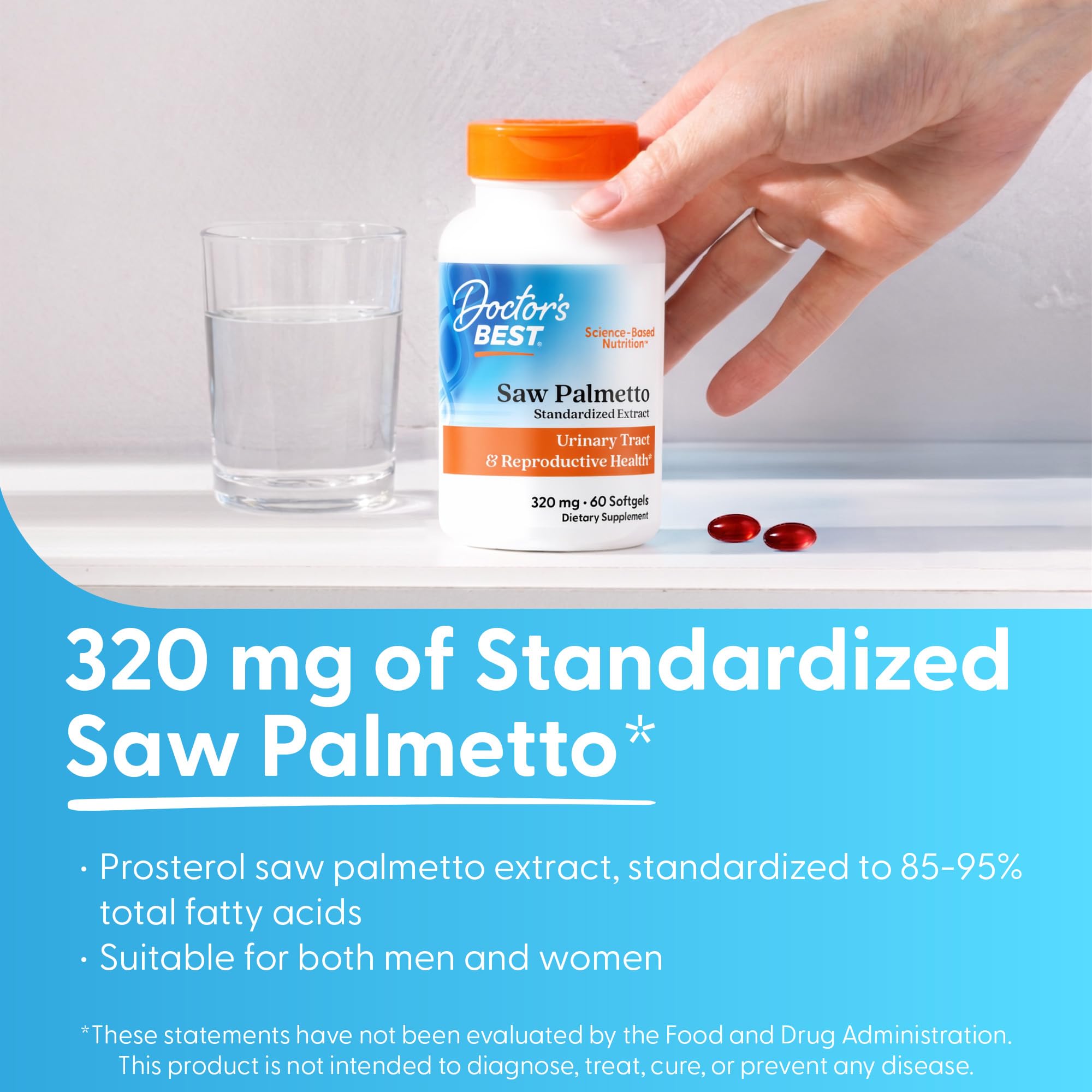 Doctor's Best Saw Palmetto Extract Supplement, Non GMO, 60 Ct Softgels — Amazon image 3